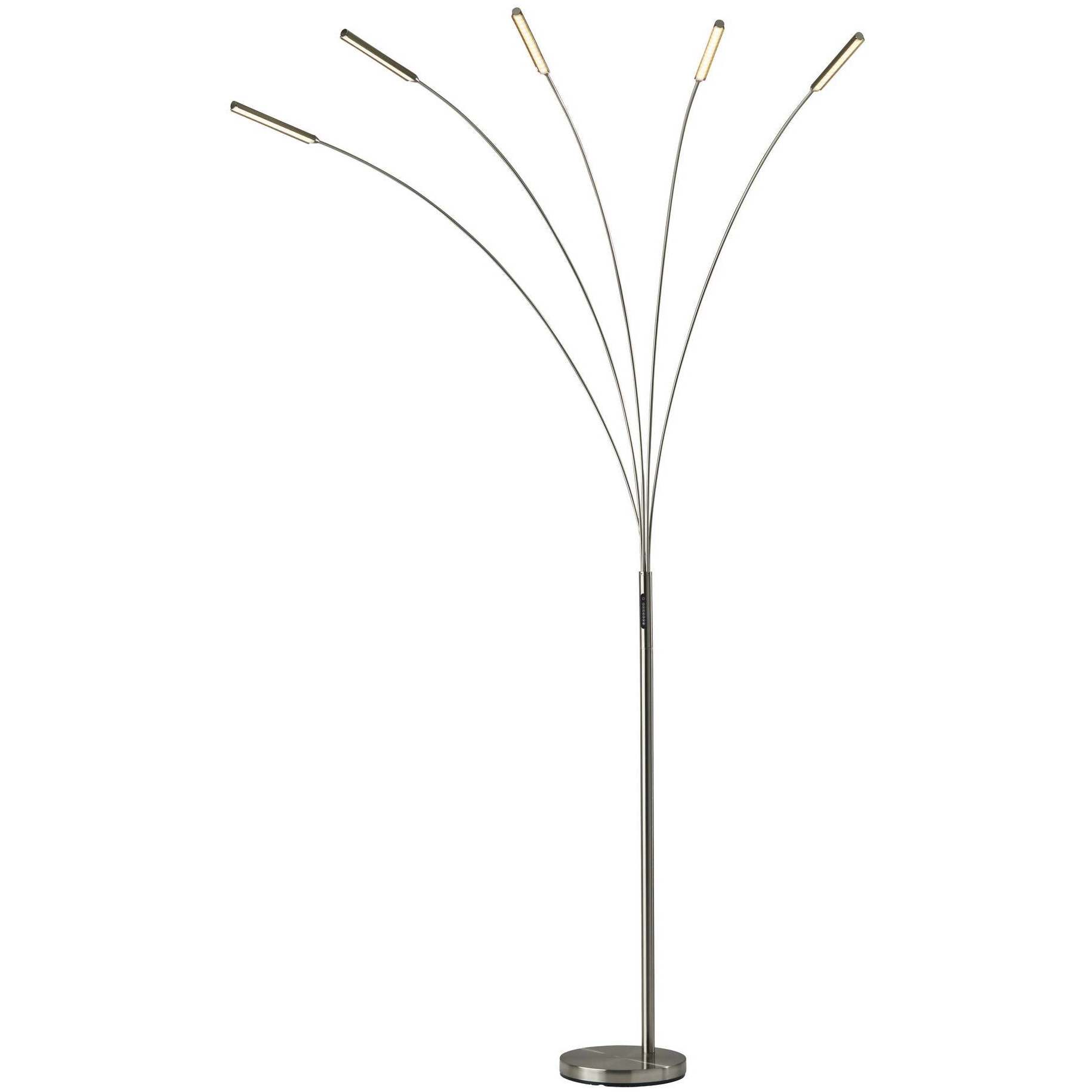 Zodiac 93 inch 7.00 watt Brushed Steel LED Arc Floor Lamp Portable Light