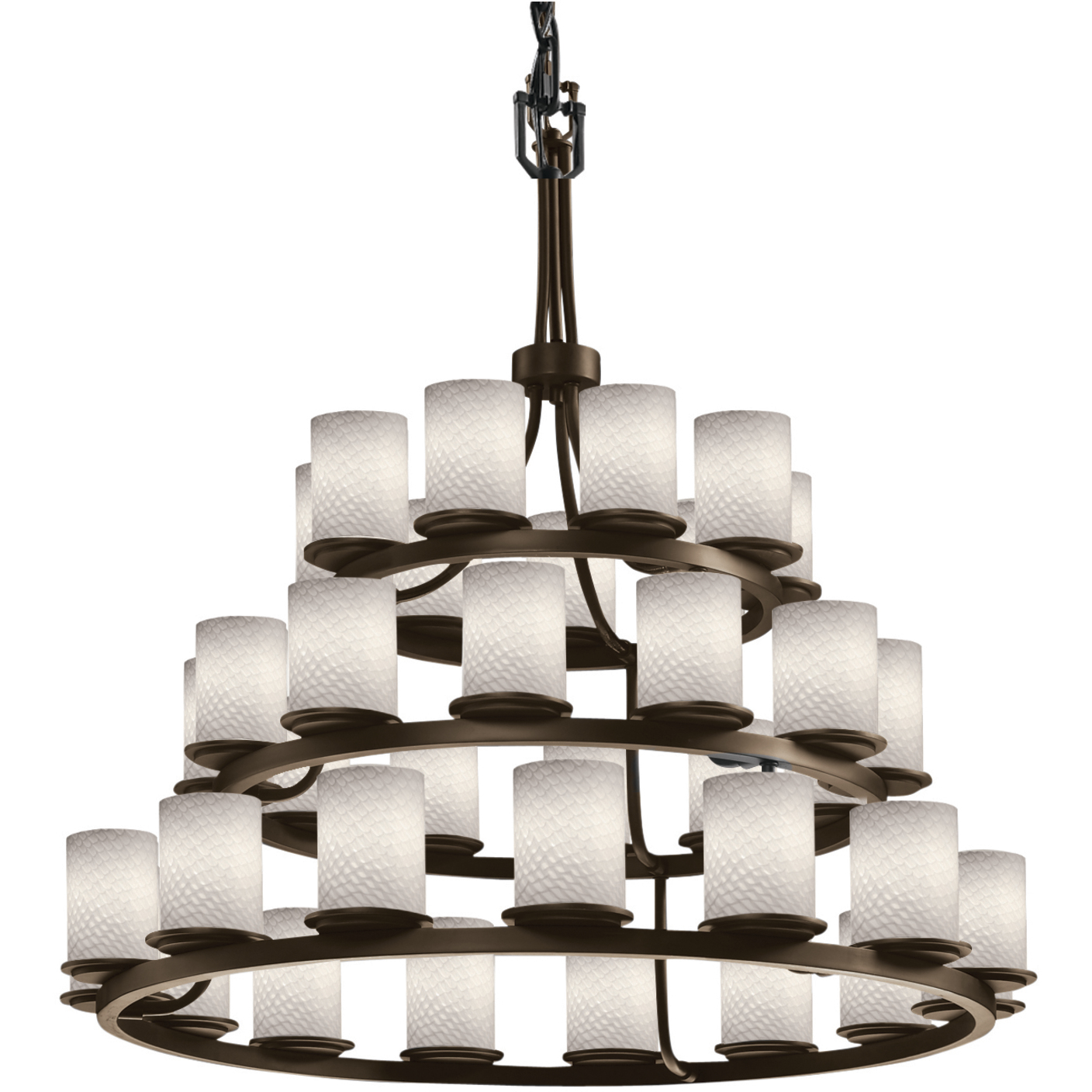 Fusion LED 42 inch Dark Bronze Chandelier Ceiling Light in 25200 Lm LED, Weave Fusion