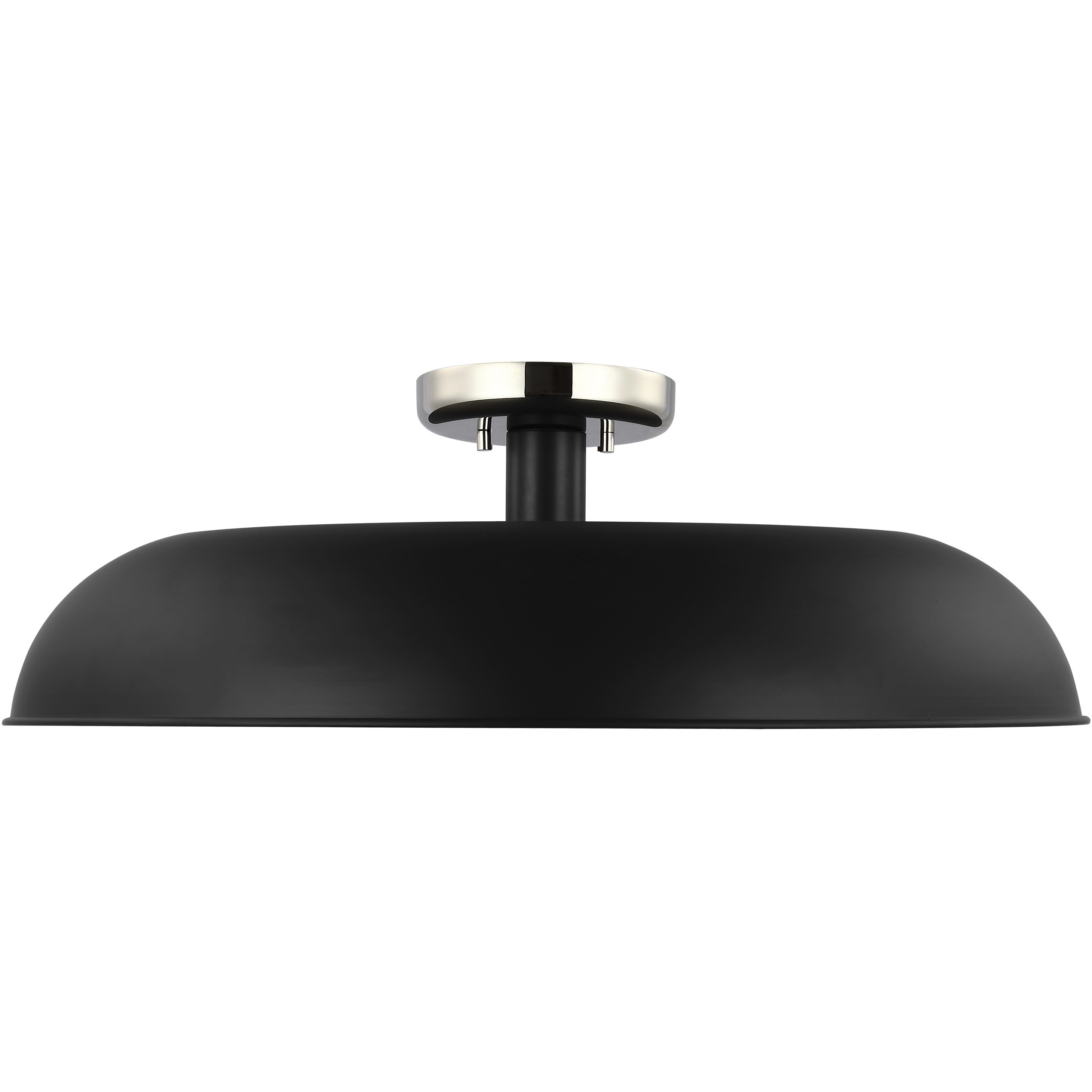 Colony 1 Light 24 inch Matte Black/Polished Nickel Semi Flush Ceiling Light
