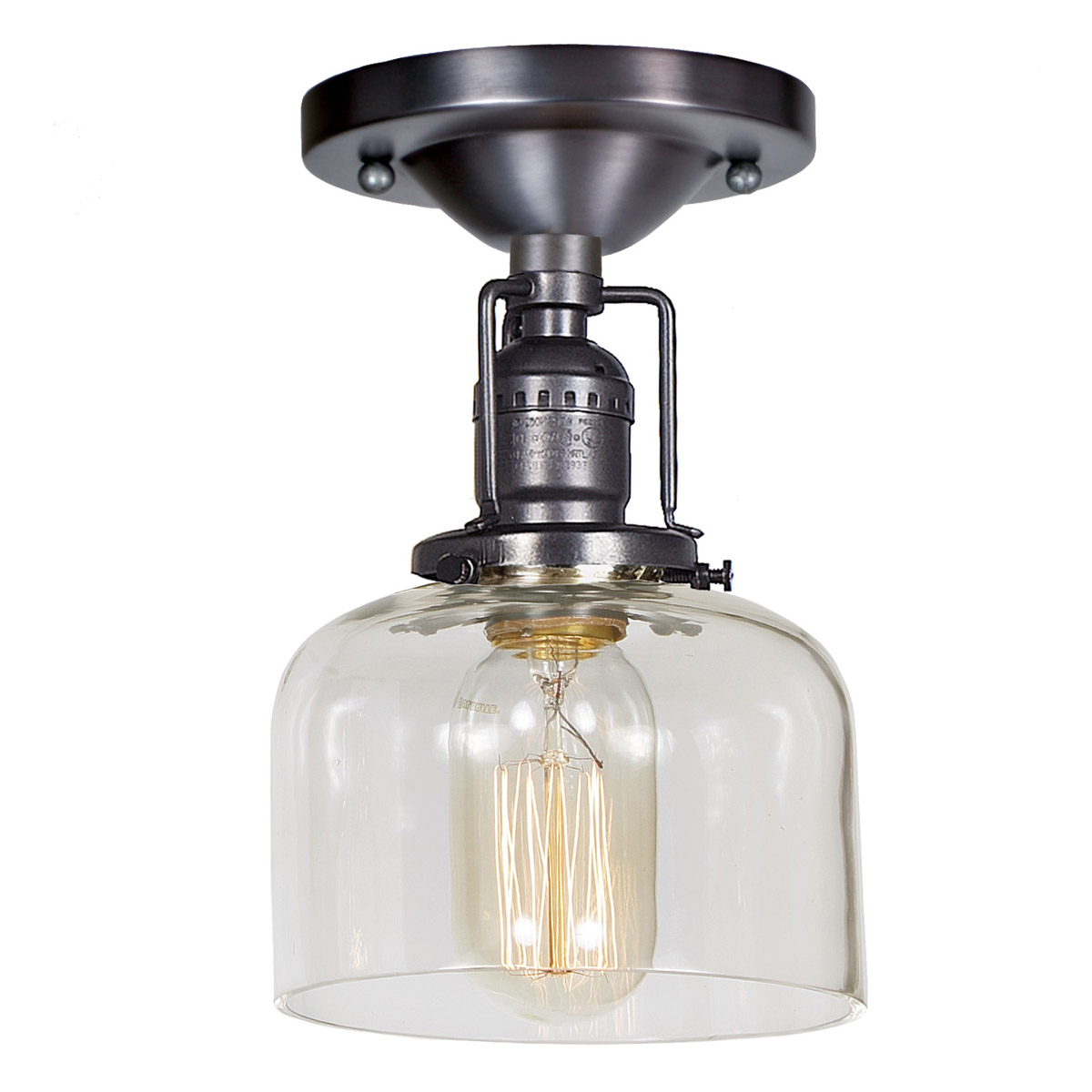 Union Square 1 Light 5 inch Gun Metal Flush Mount Ceiling Light
