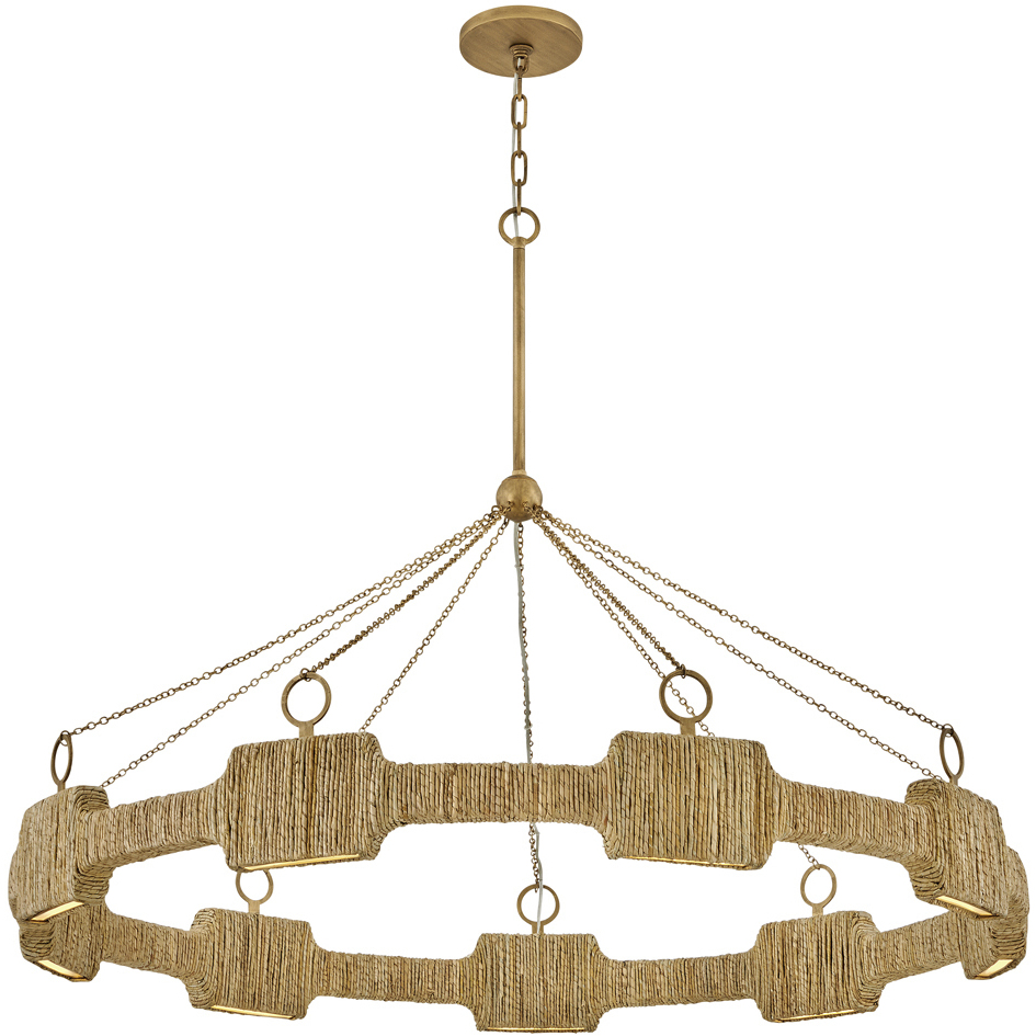 Raffi LED 48.5 inch Burnished Gold Chandelier Ceiling Light, Single Tier