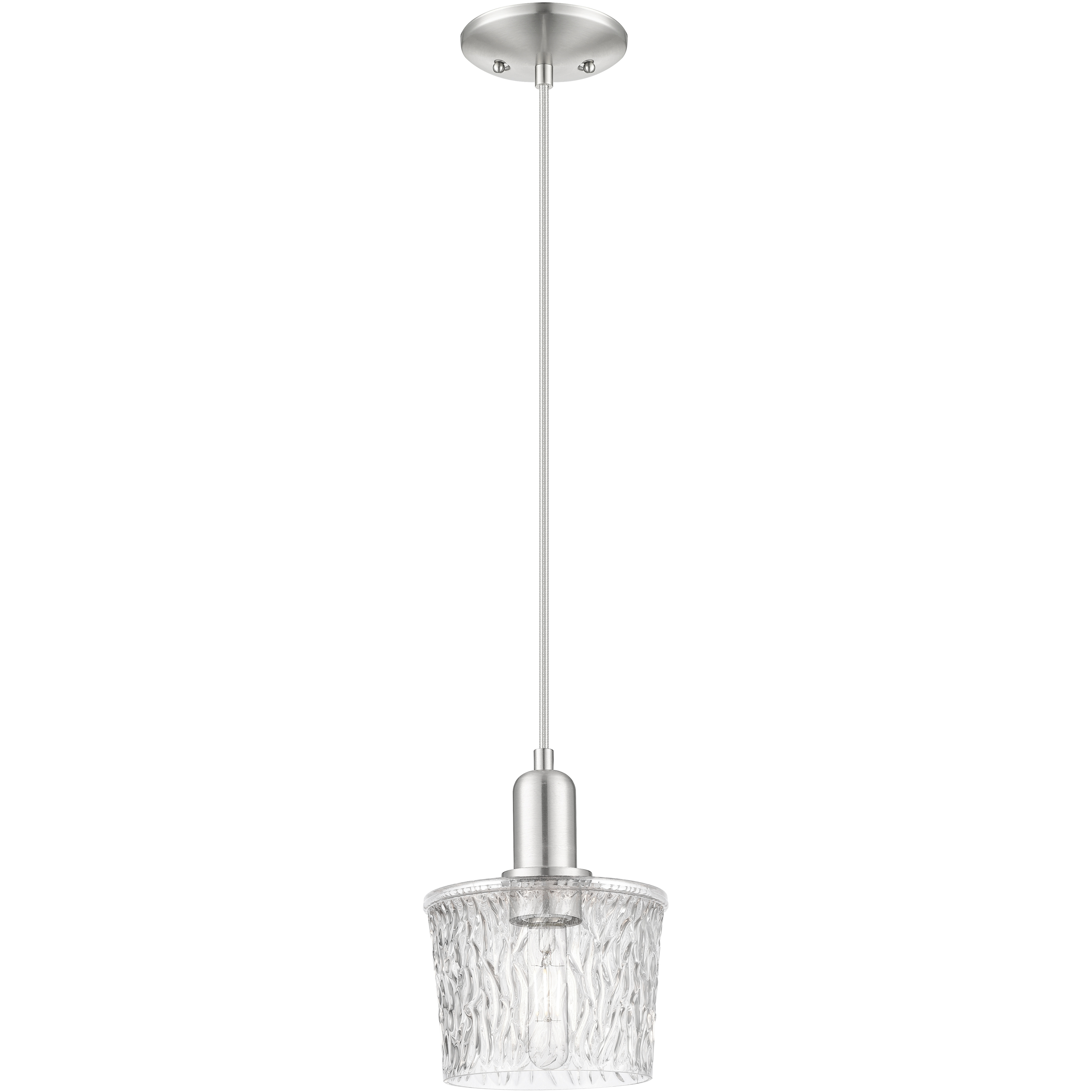 Arcadia Niagara 1 Light 6.5 inch Brushed Satin Nickel Mini Pendant Ceiling Light