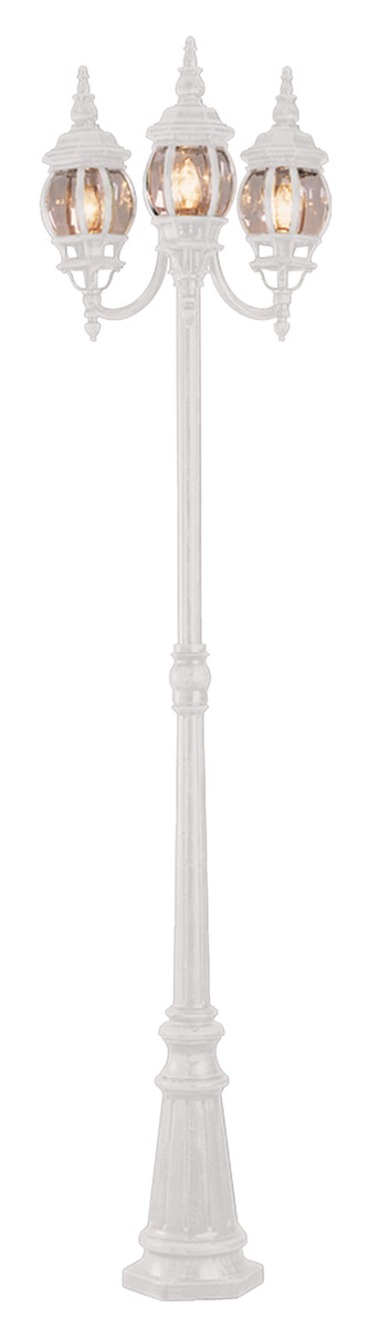 Parkway 3 Light 92 inch White Outdoor Pole Light
