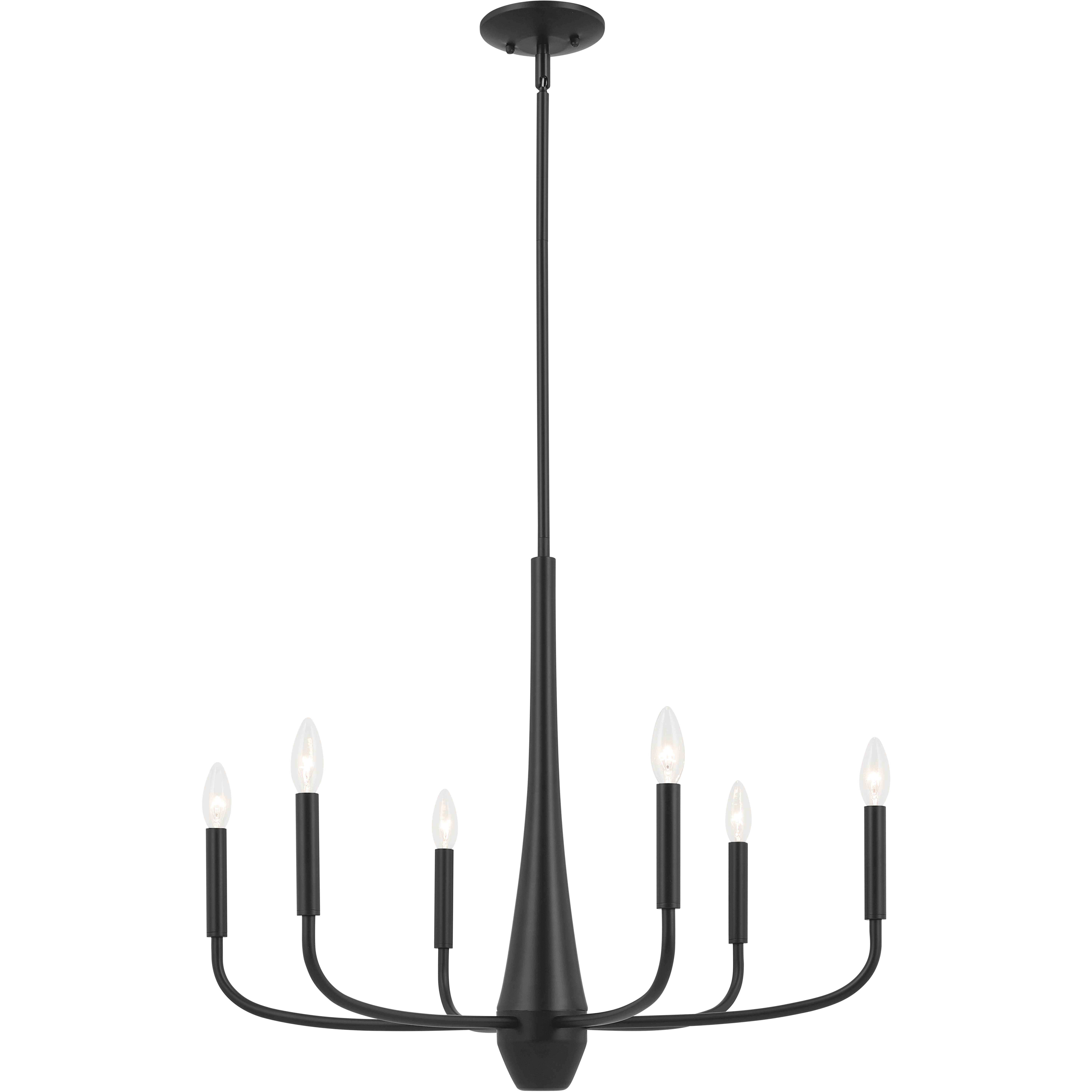 Deela LED 28 inch Black Chandelier Ceiling Light