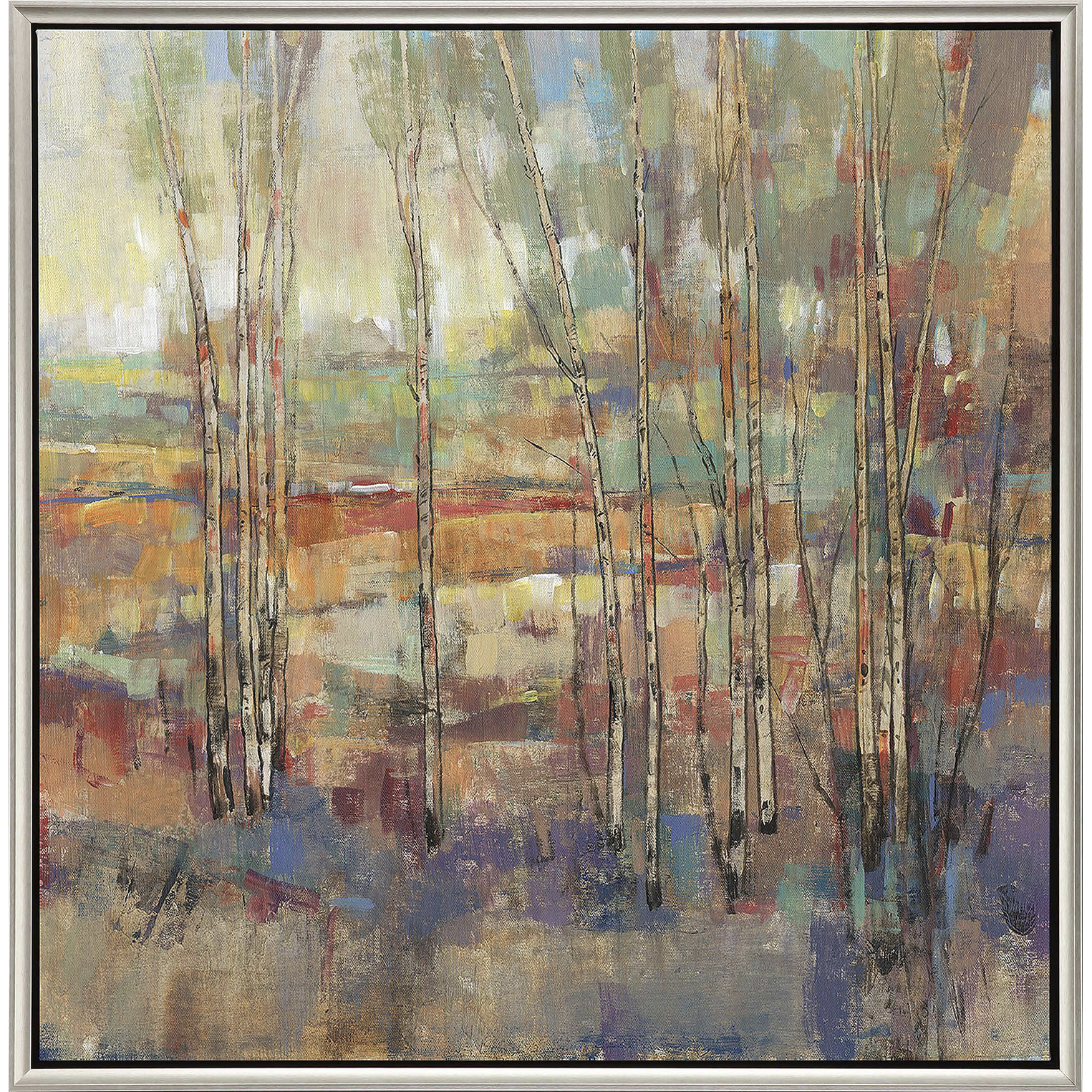 Kaleidoscopic Forest Multi and Brown and Purple and Orange Canvas