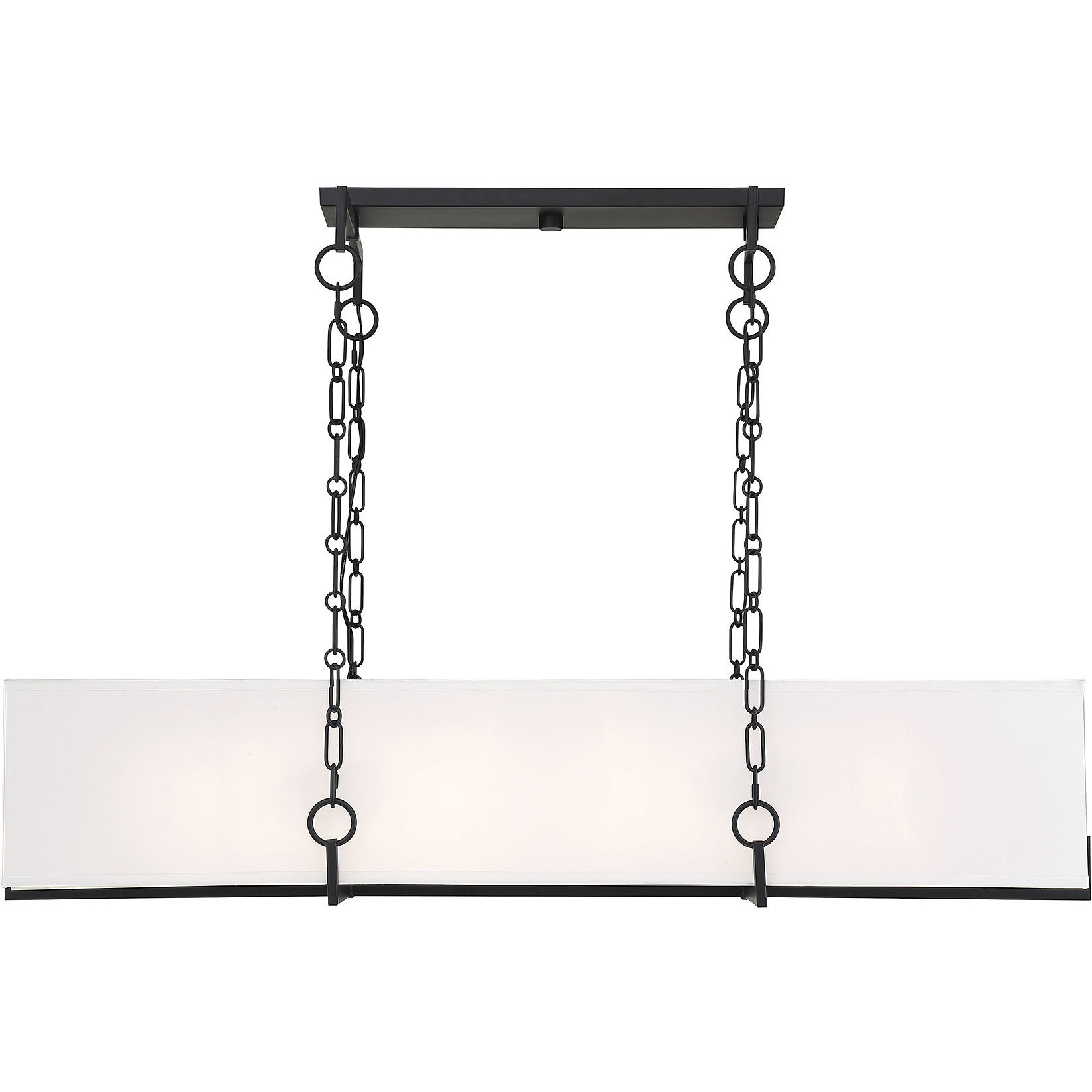 Abbott 8 Light 44 inch Matte Black Linear Chandelier Ceiling Light