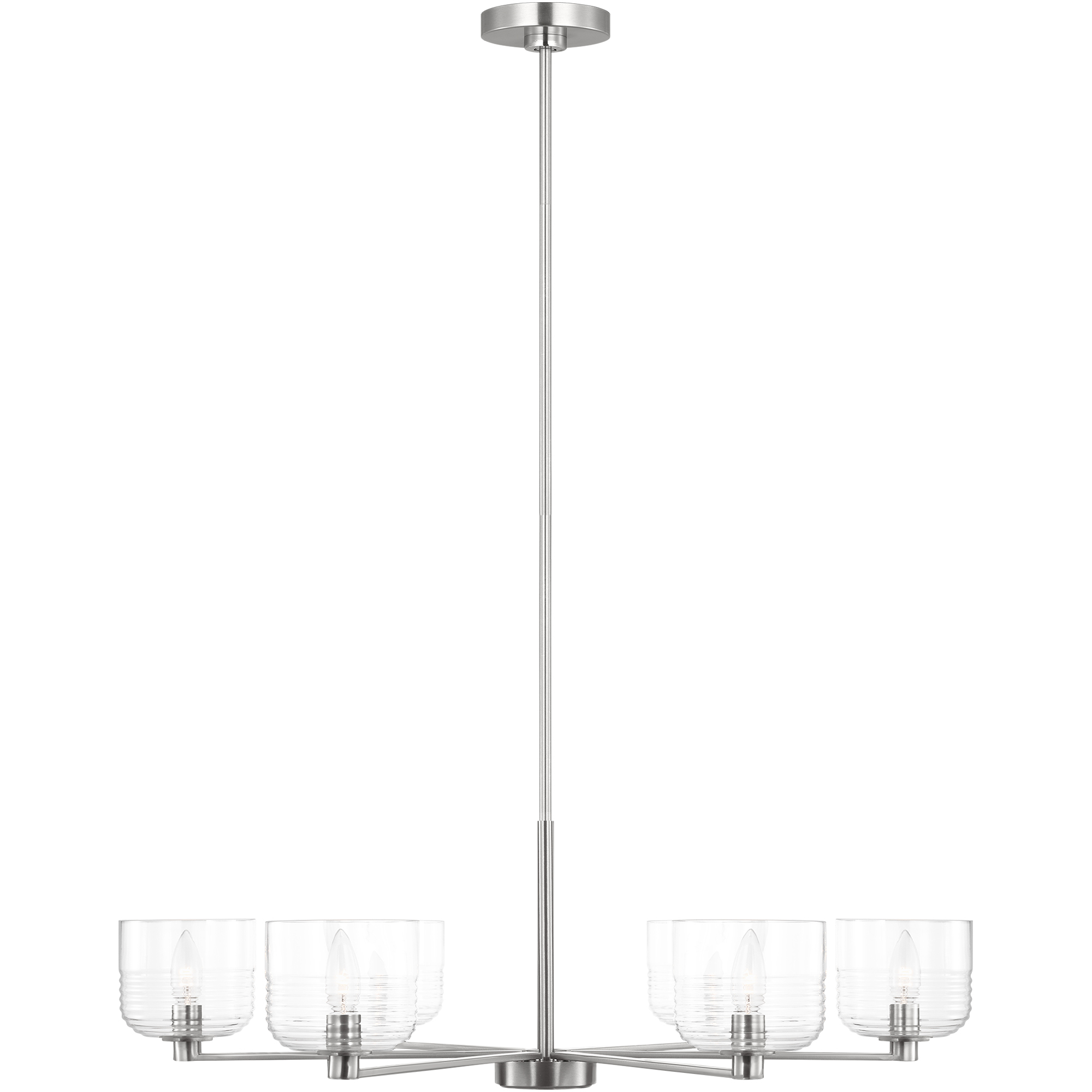 Drew & Jonathan Lochdale 6 Light 33.88 inch Brushed Nickel Chandelier Ceiling Light, Large