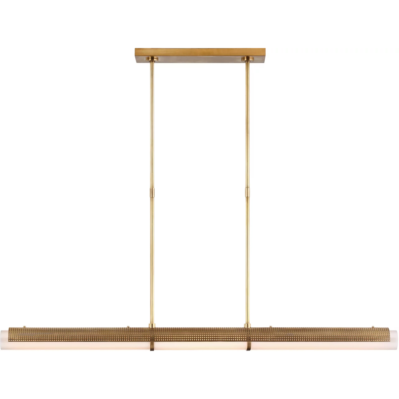 Visual Comfort Signature Collection Kelly Wearstler Precision LED 50 inch Antique-Burnished Brass Linear Chandelier Ceiling Light, Large KW5225AB-WG - Open Box