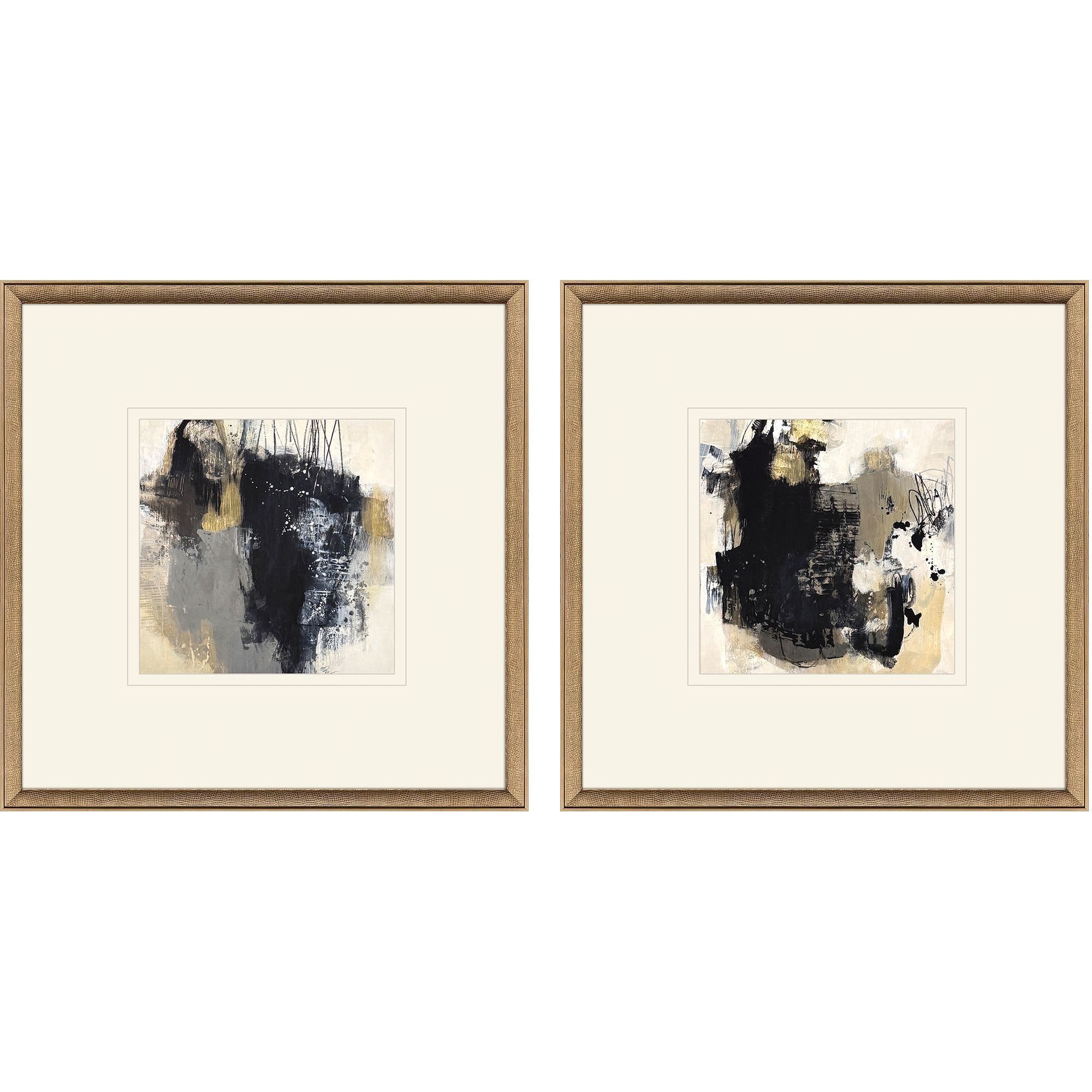 Peaceful Challenge Black and Beige and Metallic Framed Art, The Studio
