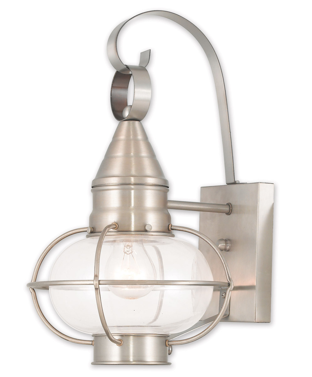Newburyport 1 Light 14.75 inch Brushed Nickel Outdoor Wall Lantern