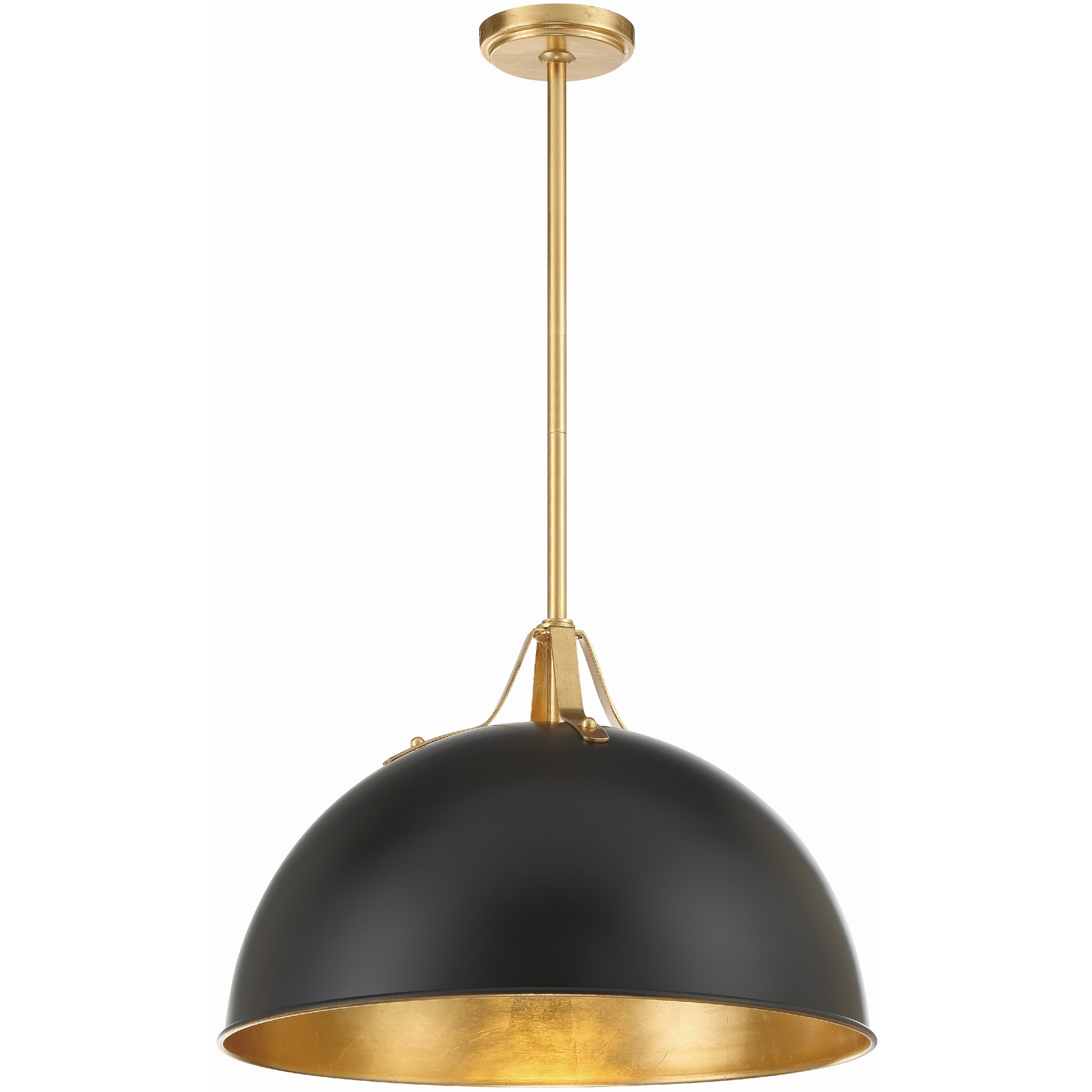 Soto 1 Light 20 inch Matte Black and Antique Gold Pendant Ceiling Light