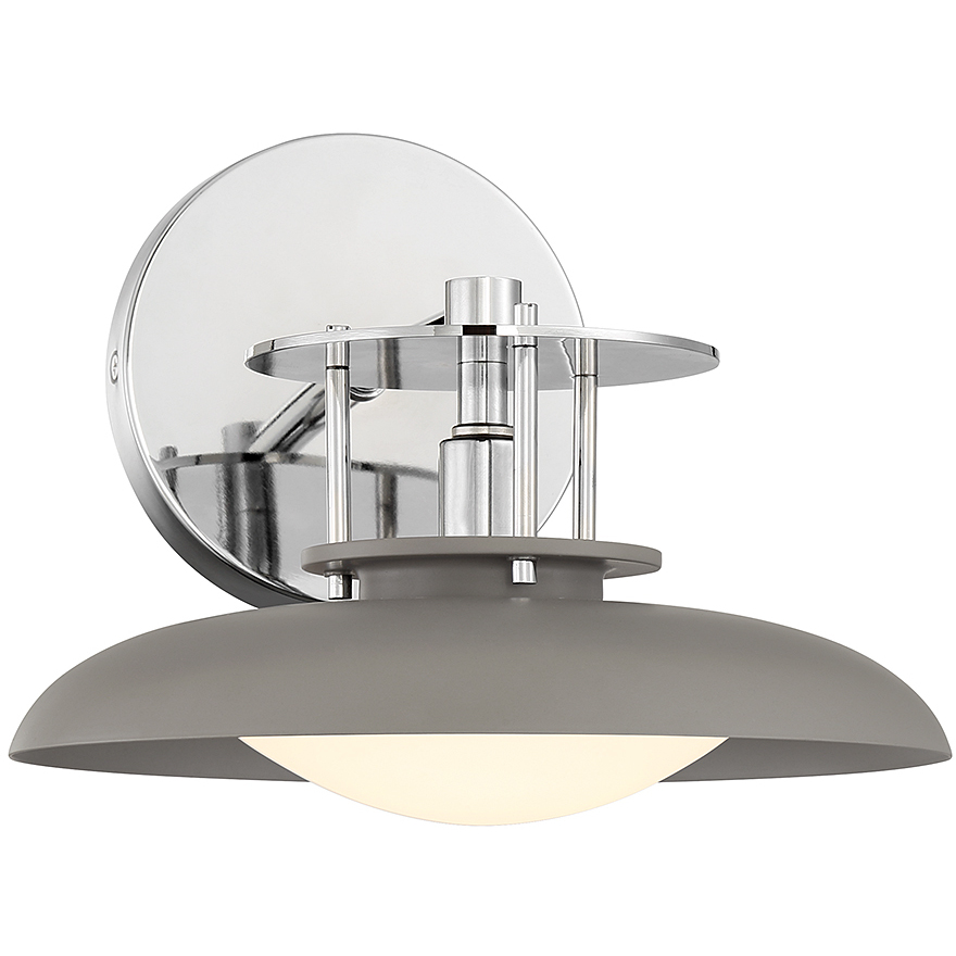 Gavin 1 Light 9 inch Gray with Polished Nickel Accents Wall Sconce Wall Light in Gray/Polished Nickel