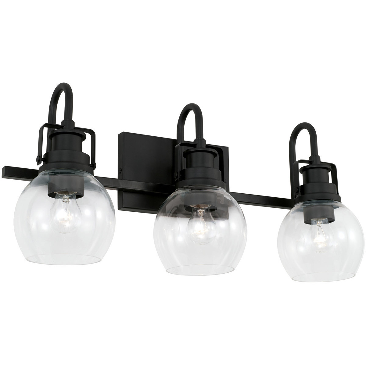 Elijah 3 Light 23.75 inch Matte Black Vanity Light Wall Light