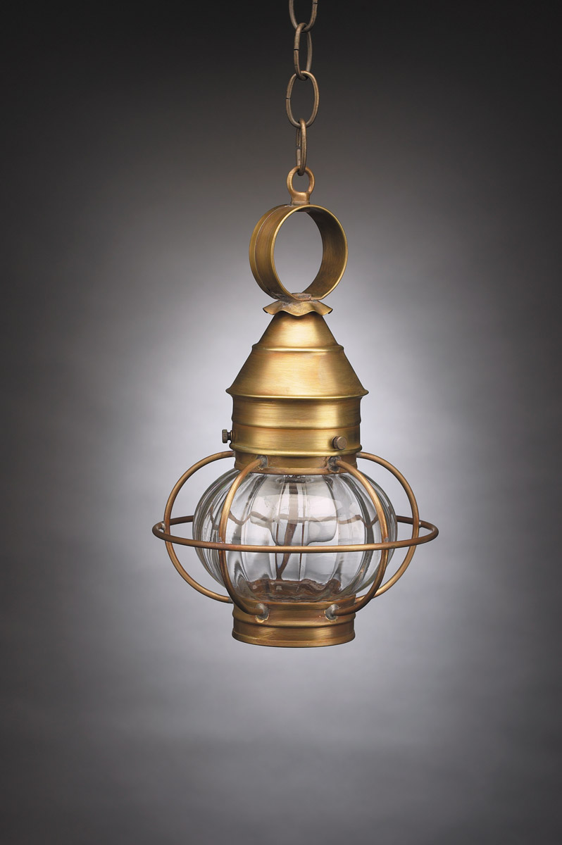 Onion 1 Light 8 inch Antique Brass Outdoor Ceiling Light in Clear Seedy Glass