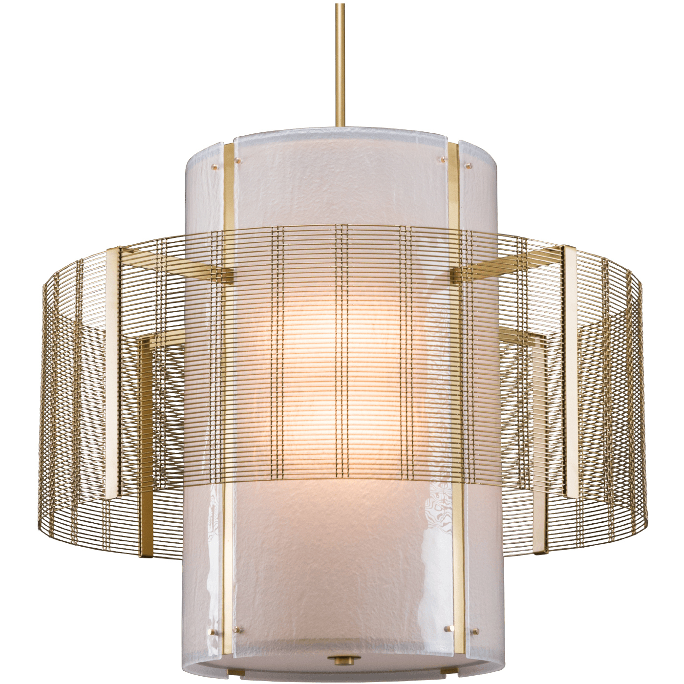 Downtown Mesh 1 Light Classic Silver Chandelier Ceiling Light, Double Drum