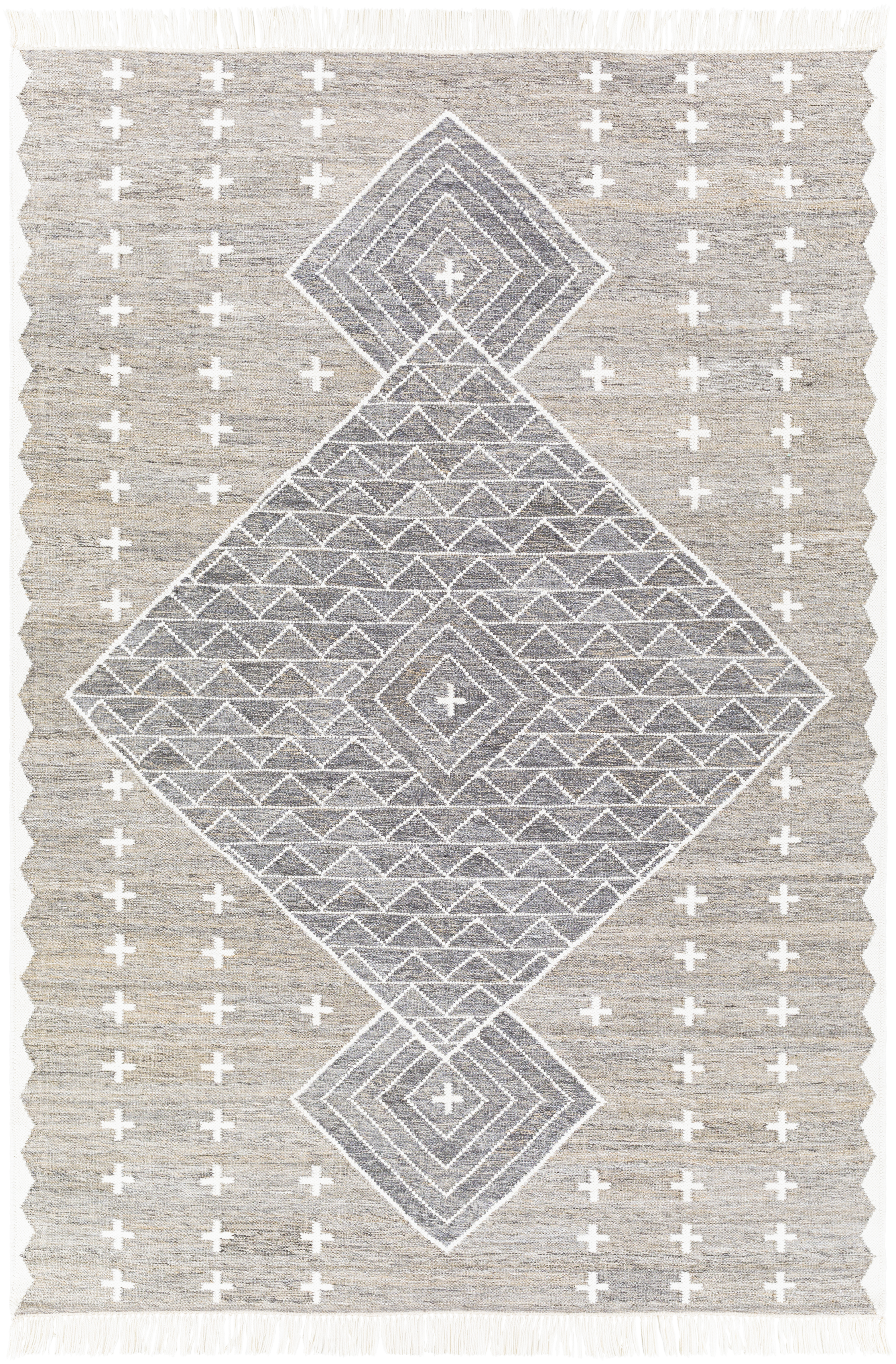 Bursa 90 X 60 inch Gray Rug in 5 x 8, Rectangle