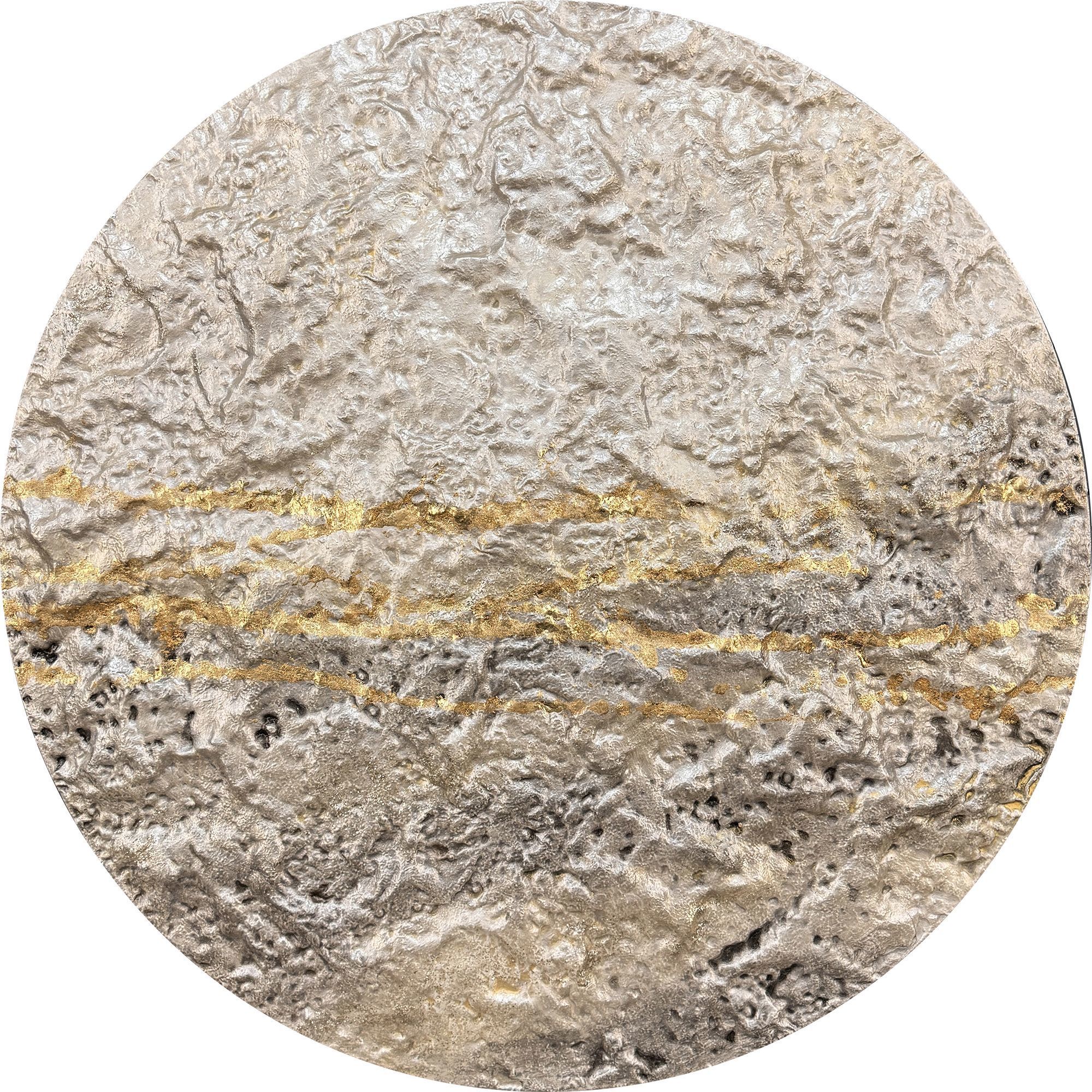 Metallic Mercury White and Gray and Metallic and Neutral Wall Sculpture, The Studio