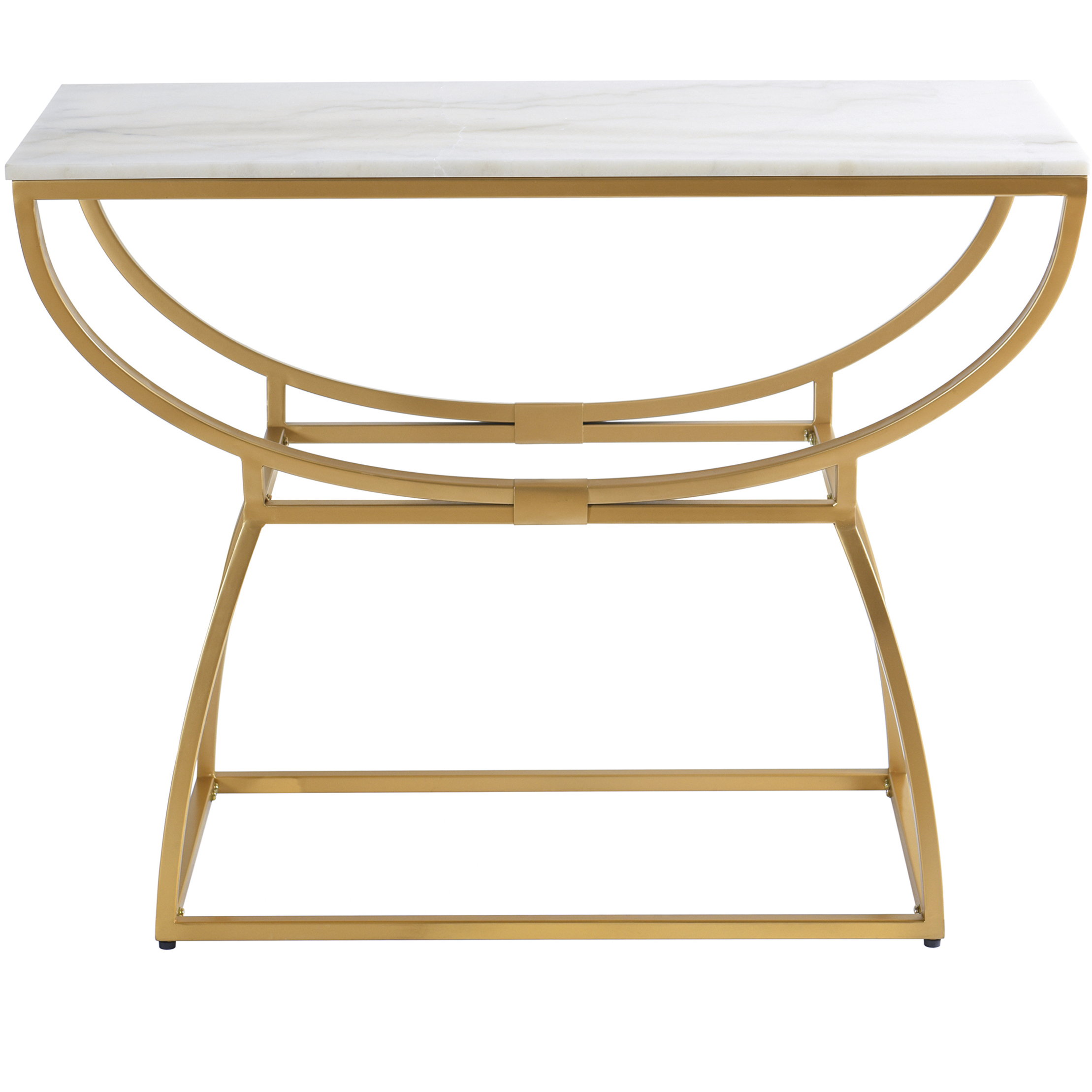 Loren 36 X 16 inch White and Gold Console Table