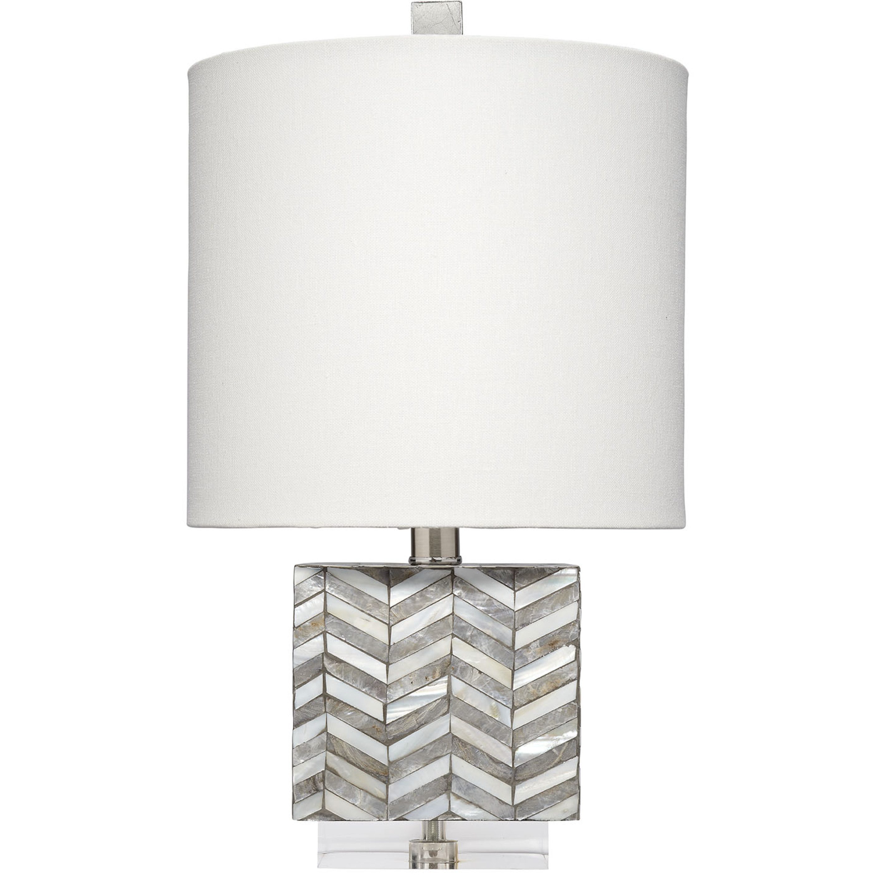 Garbo 16.5 inch 60 watt Mixed Grey and White Mother of Pearl Table Lamp Portable Light