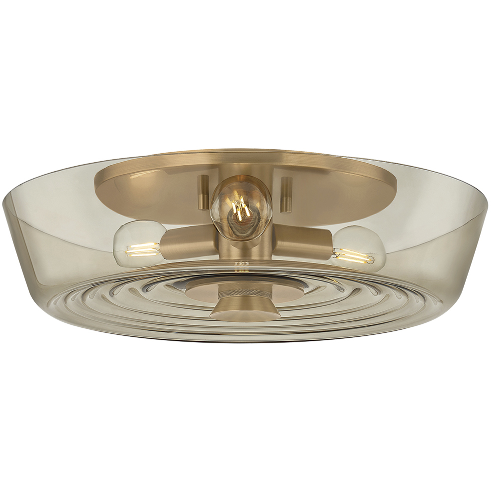 Theodore 3 Light 16 inch Patina Brass Flush Mount Ceiling Light