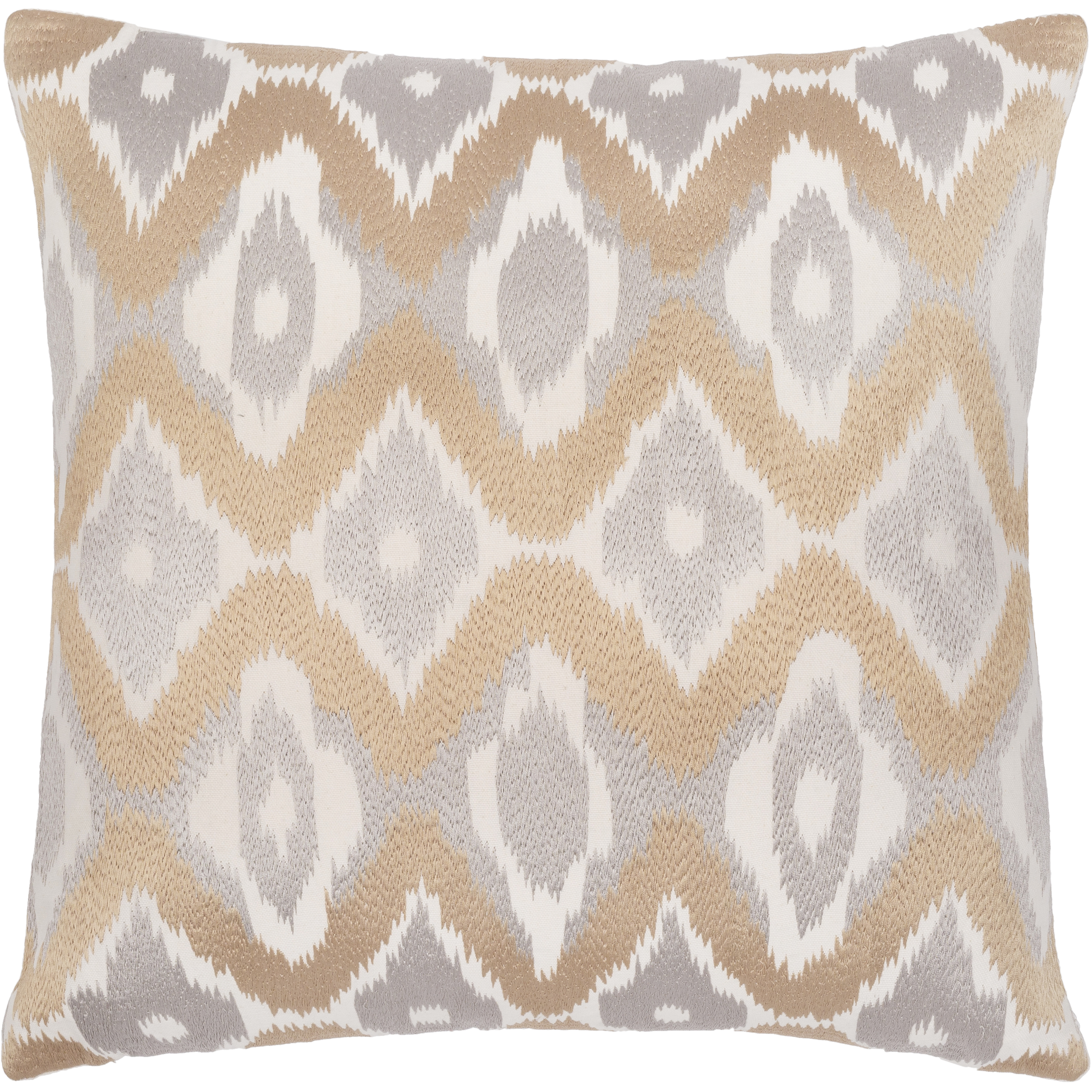 Ikat Luxe 18 inch Ivory Pillow Kit in 18 x 18, Square