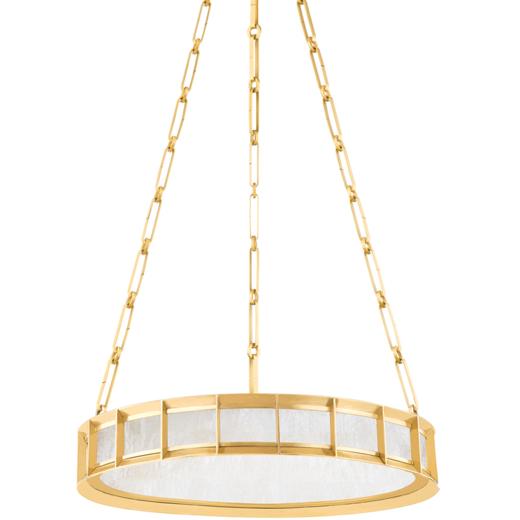 Leda LED 19.75 inch Vintage Brass Chandelier Ceiling Light