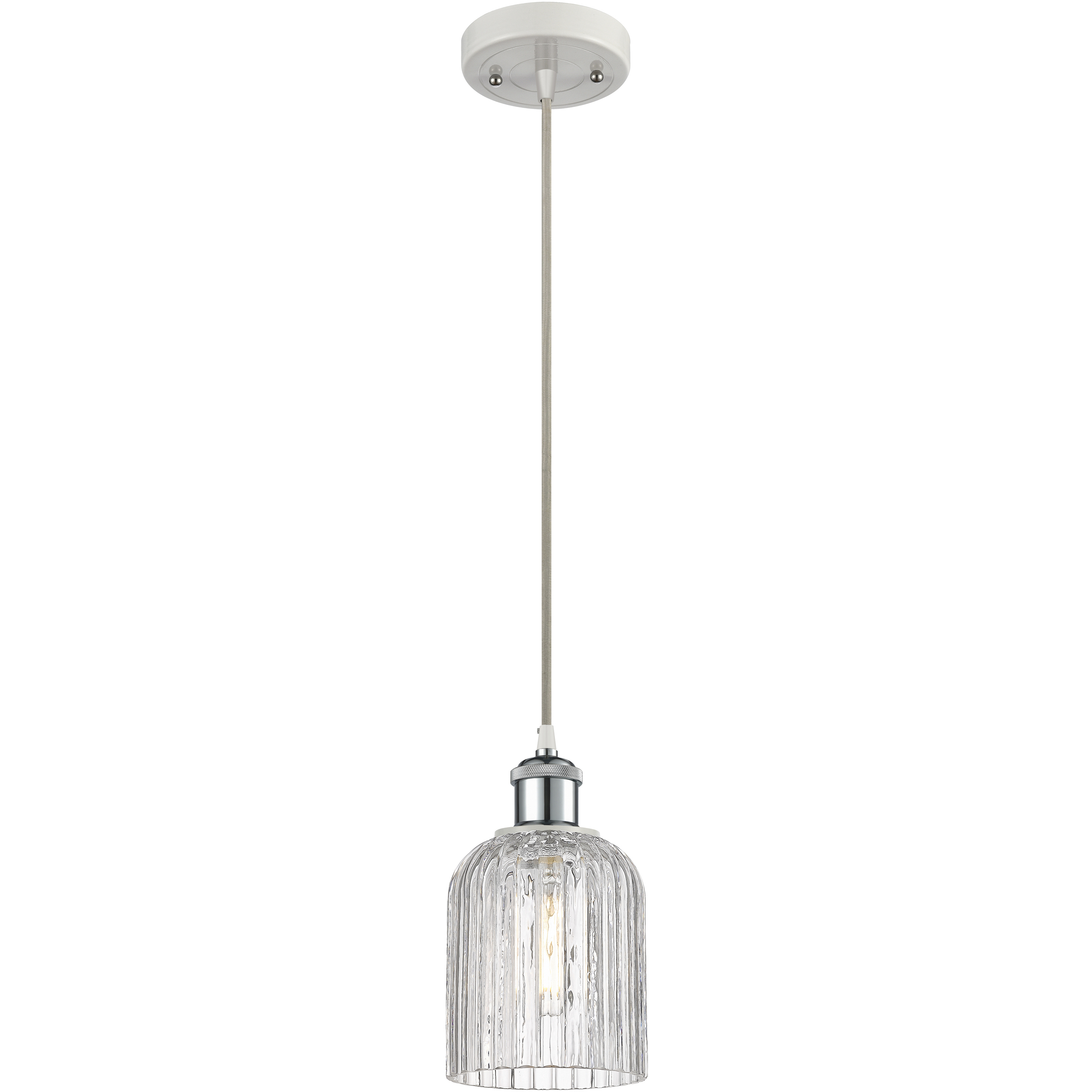 Ballston Bridal Veil 1 Light 5 inch White Polished Chrome Cord Hung Mini Pendant Ceiling Light