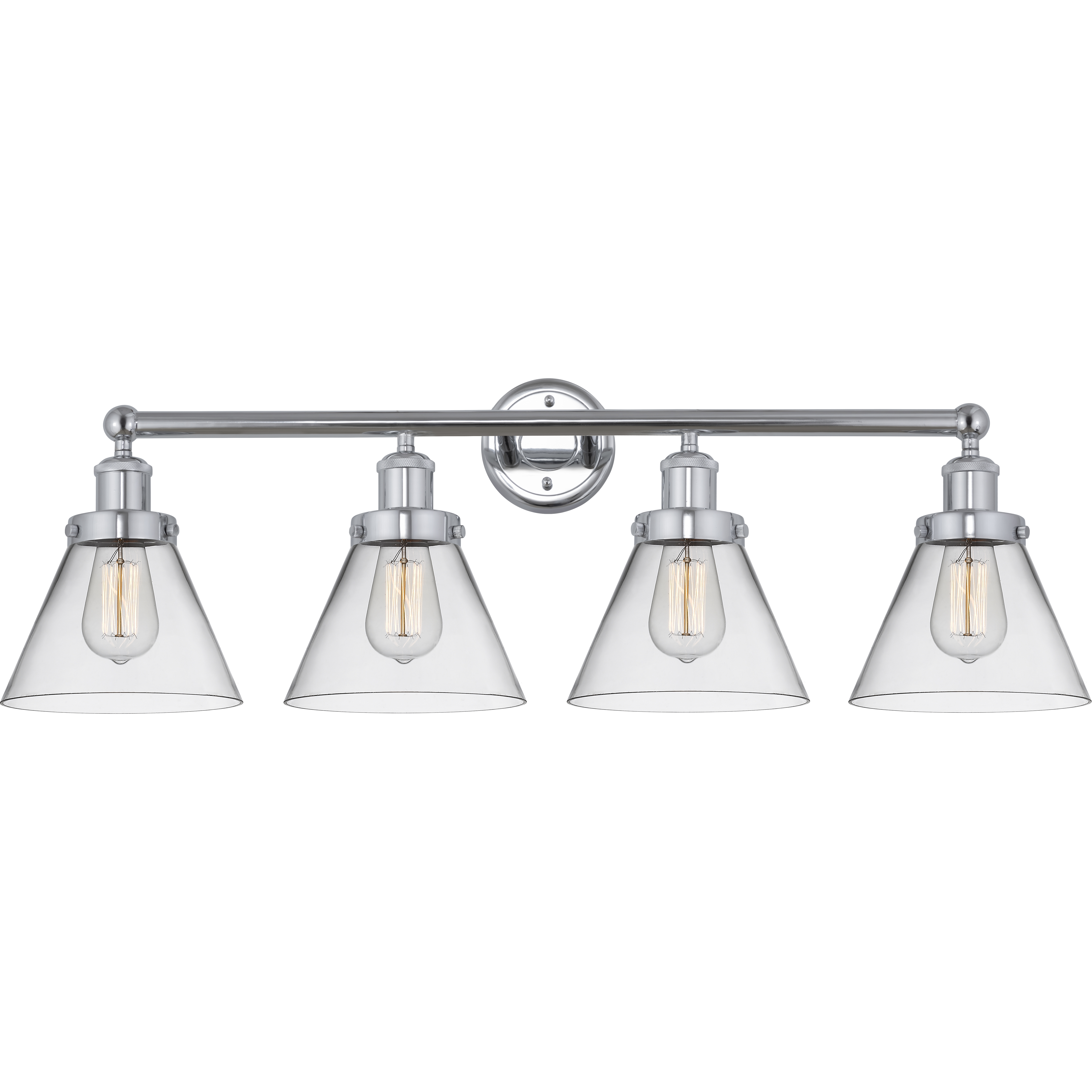 Cone 4 Light 34.75 inch Polished Chrome Bath Vanity Light Wall Light
