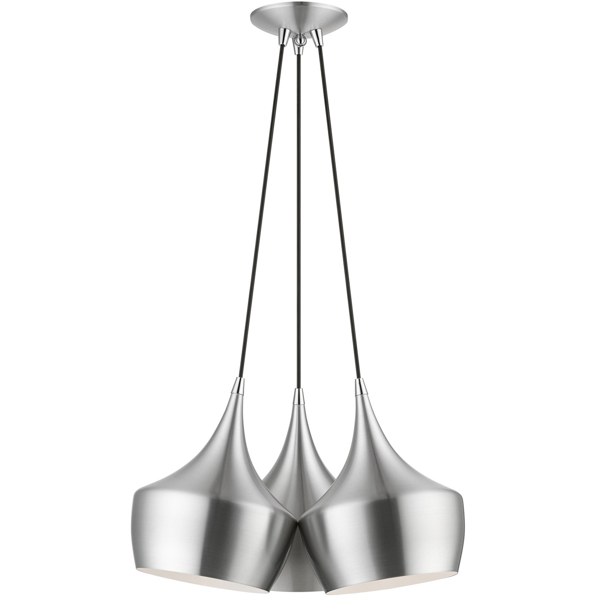 Waldorf 3 Light 20.5 inch Brushed Aluminum Cluster Pendant Ceiling Light