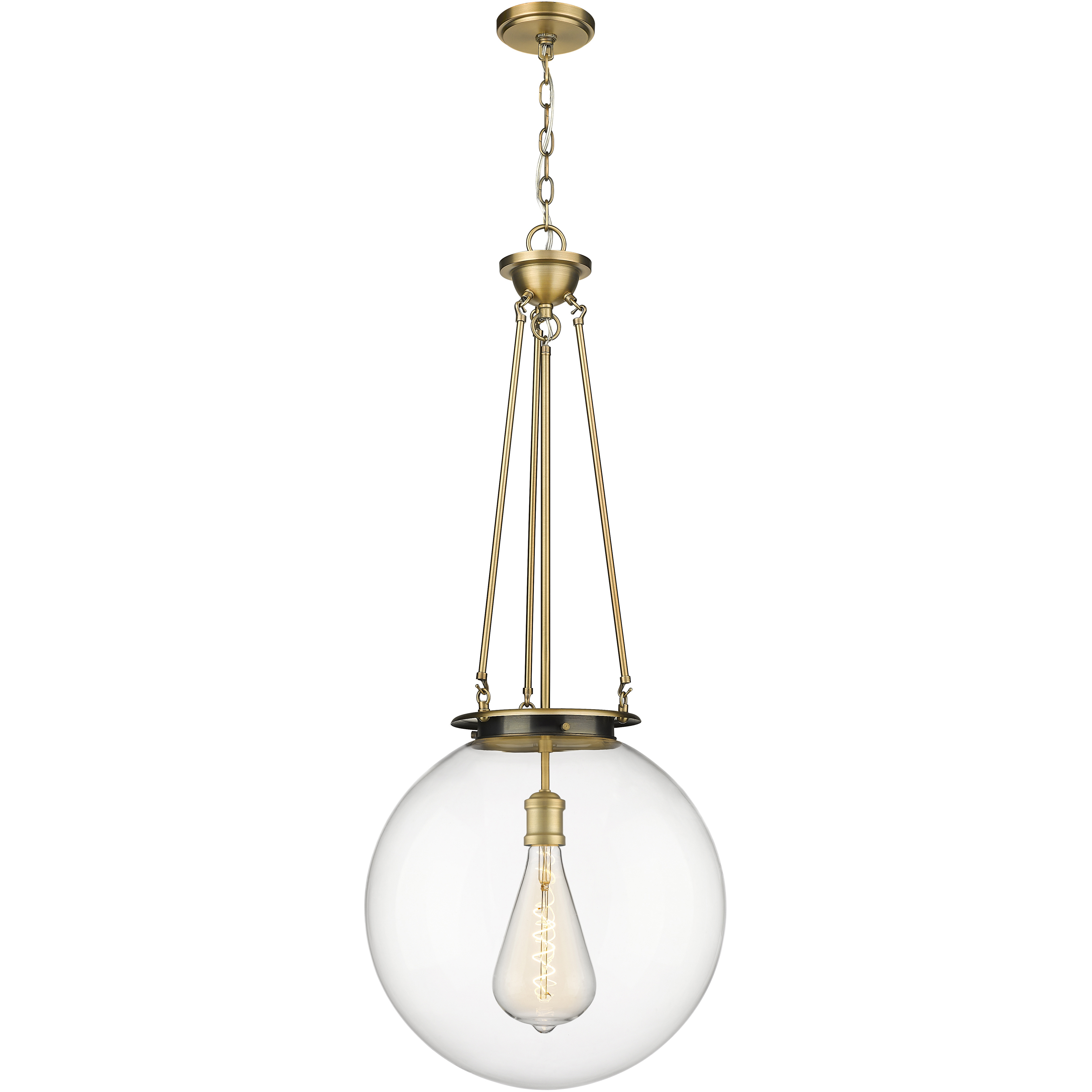 Beacon 1 Light 17.75 inch Brushed Brass Pendant Ceiling Light