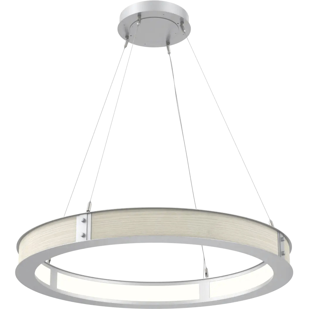Verona LED 36 inch Classic Silver with Light Oak Ring Chandelier Ceiling Light