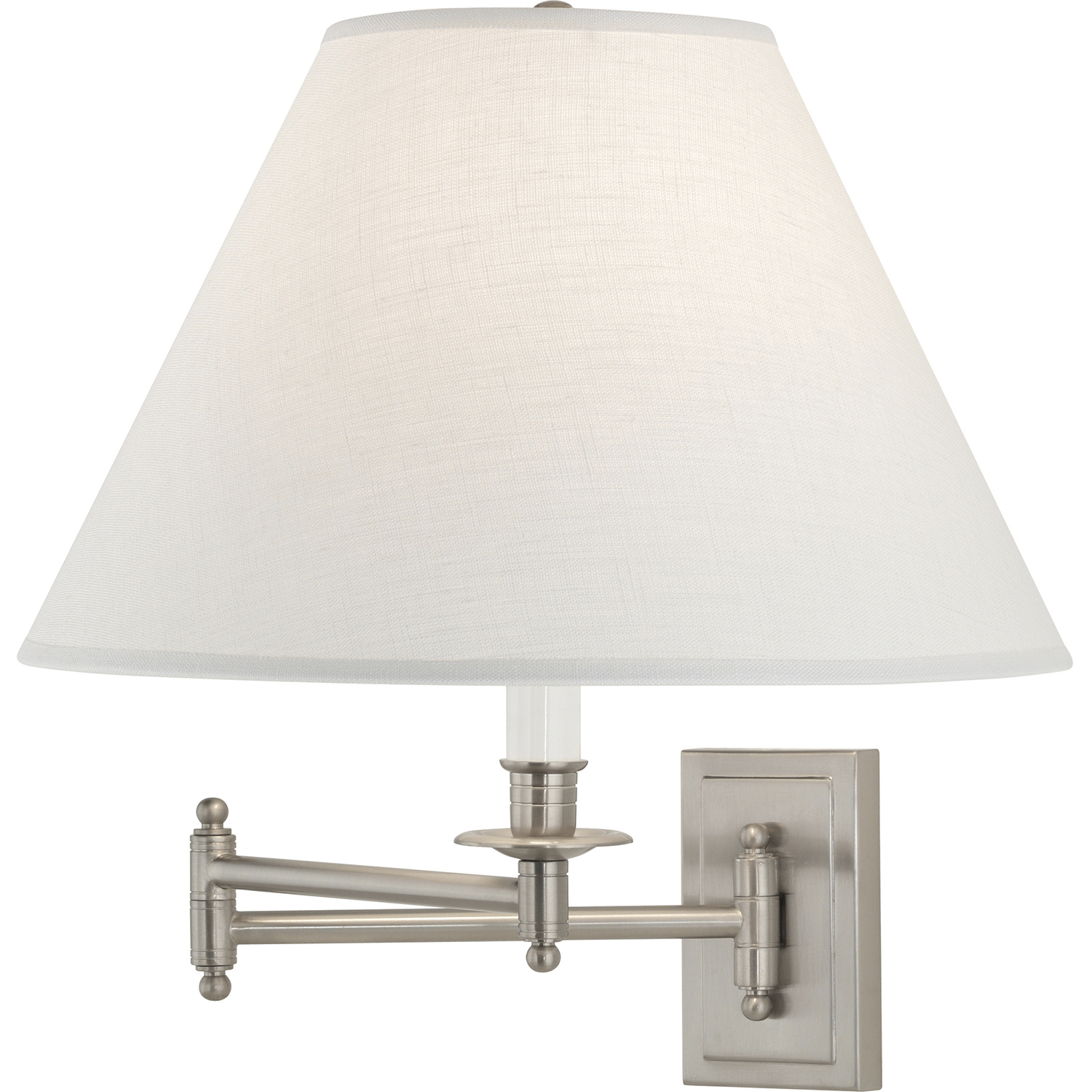 Kinetic 24 inch 150 watt Brushed Chrome Wall Swinger Wall Light in Oyster Linen