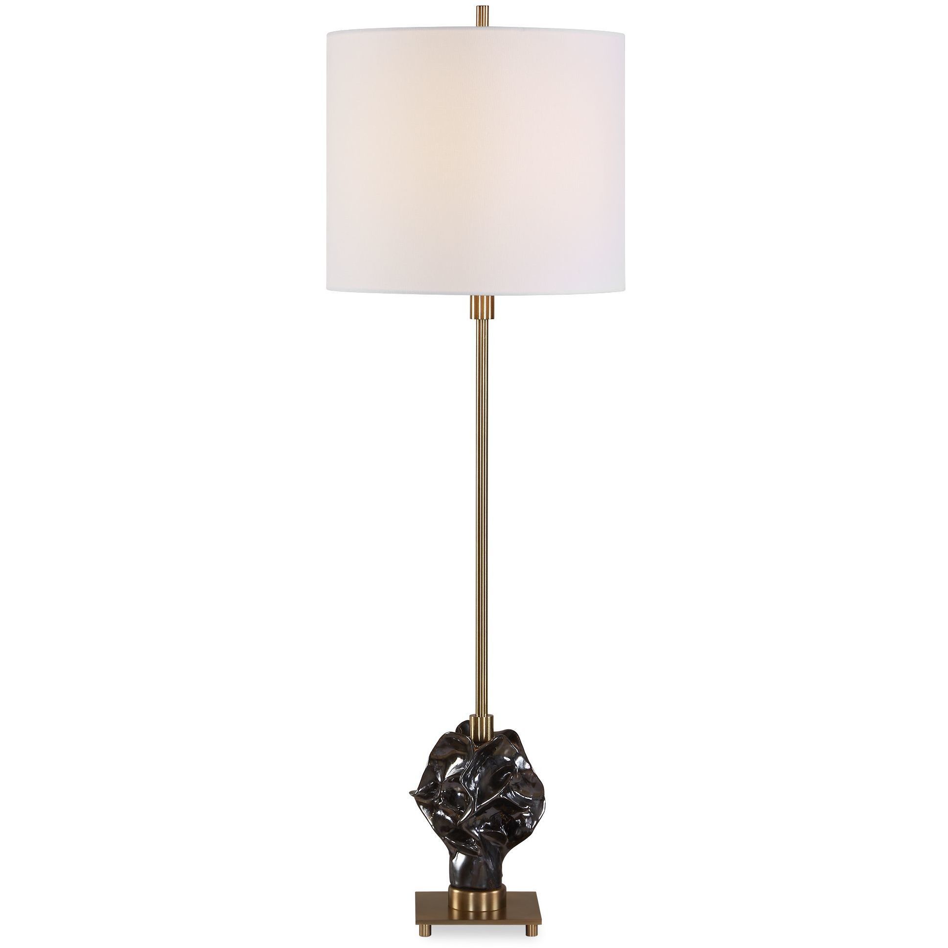 Fiori 36.75 inch 150 watt Dark Bronze and Espresso and Antique Brass Buffet Lamp Portable Light