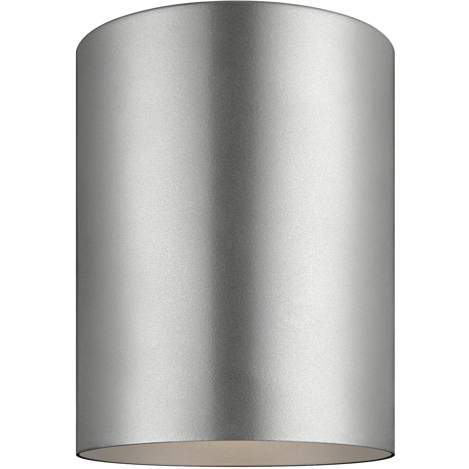 Outdoor Cylinders LED 5.13 inch Painted Brushed Nickel Outdoor Flush Mount