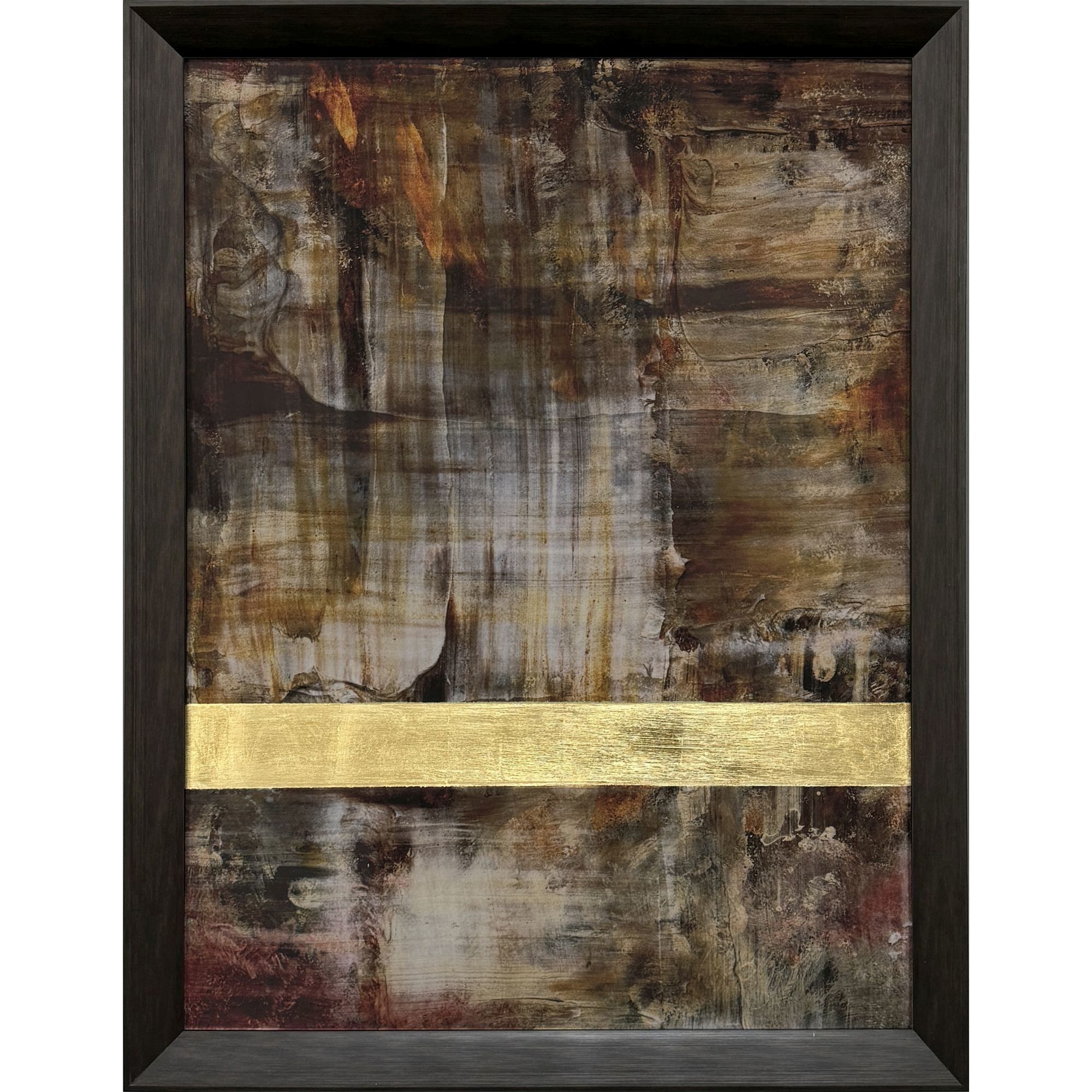 Molten Patina Brown and Rust and Red Framed Art