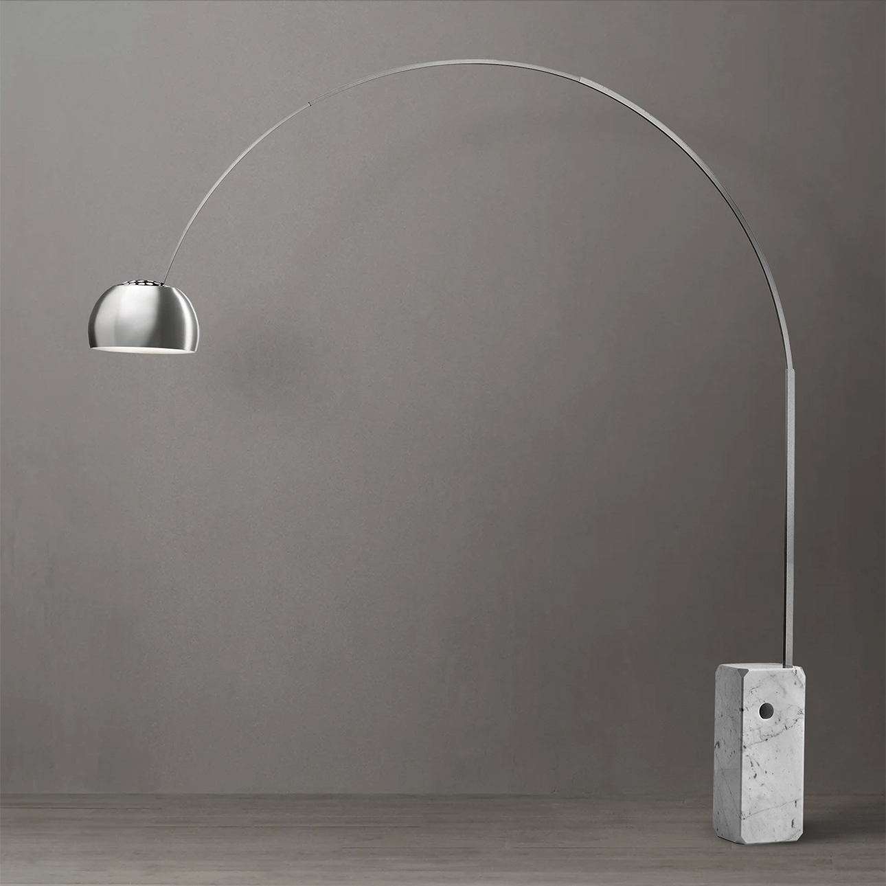 Iconic 95 inch 100 watt Satin Nickel and White Arc Floor Lamp Portable Light