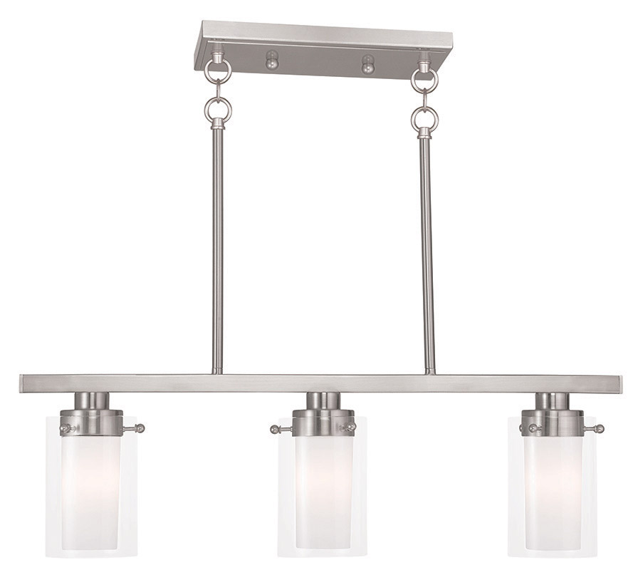 Manhattan 3 Light 14 inch Brushed Nickel Chandelier Ceiling Light