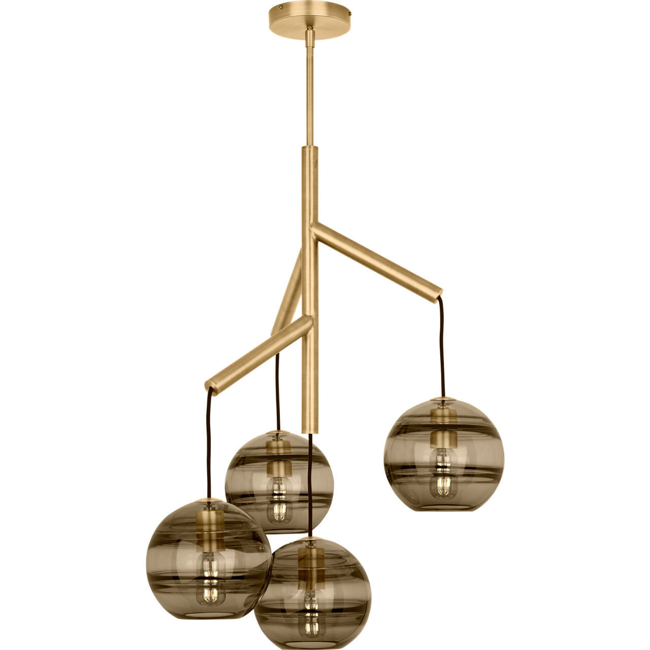 Sean Lavin Sedona 24.5 inch Aged Brass Chandelier Ceiling Light in Incandescent, Transparent Smoke Glass