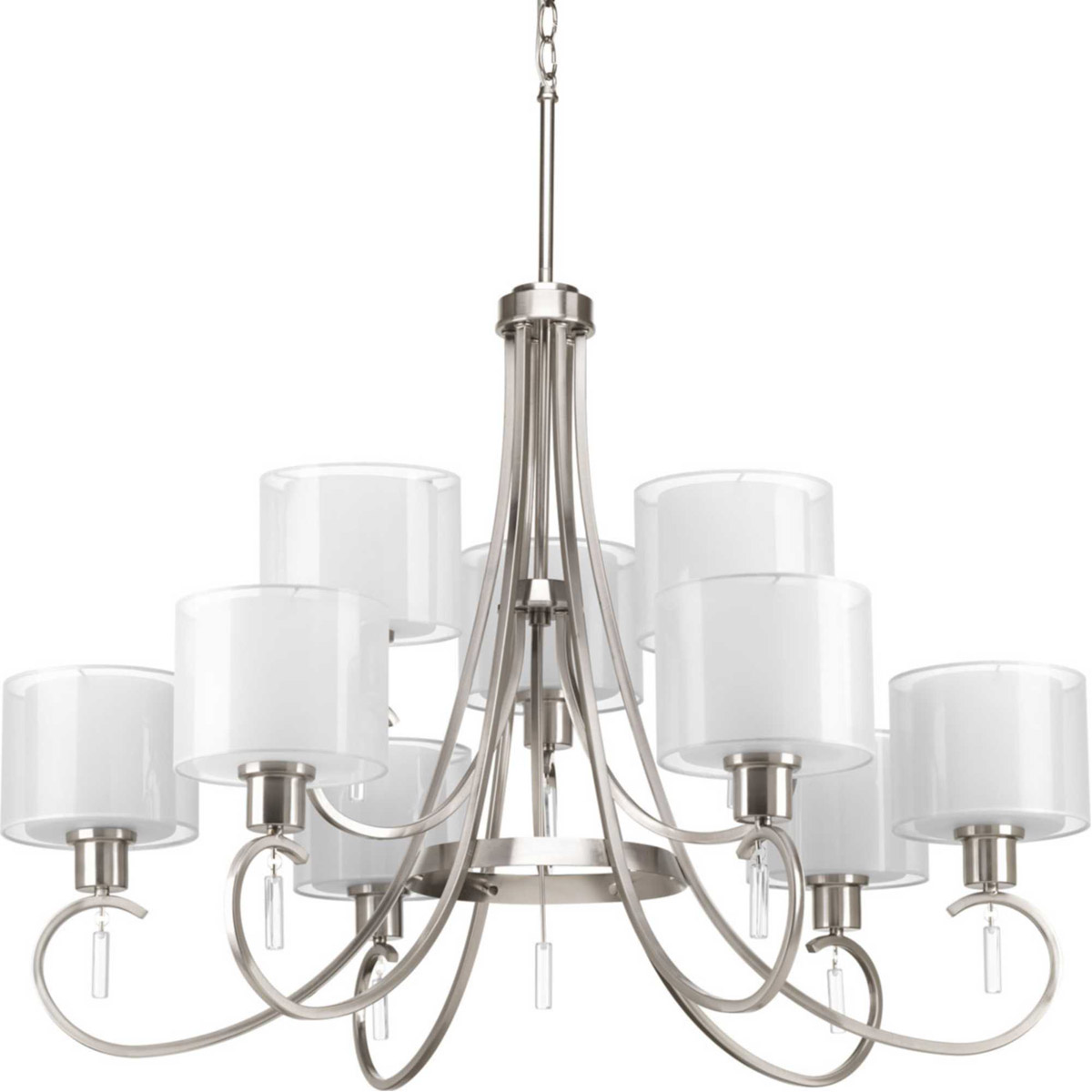 Invite 9 Light 35.63 inch Brushed Nickel Chandelier Ceiling Light