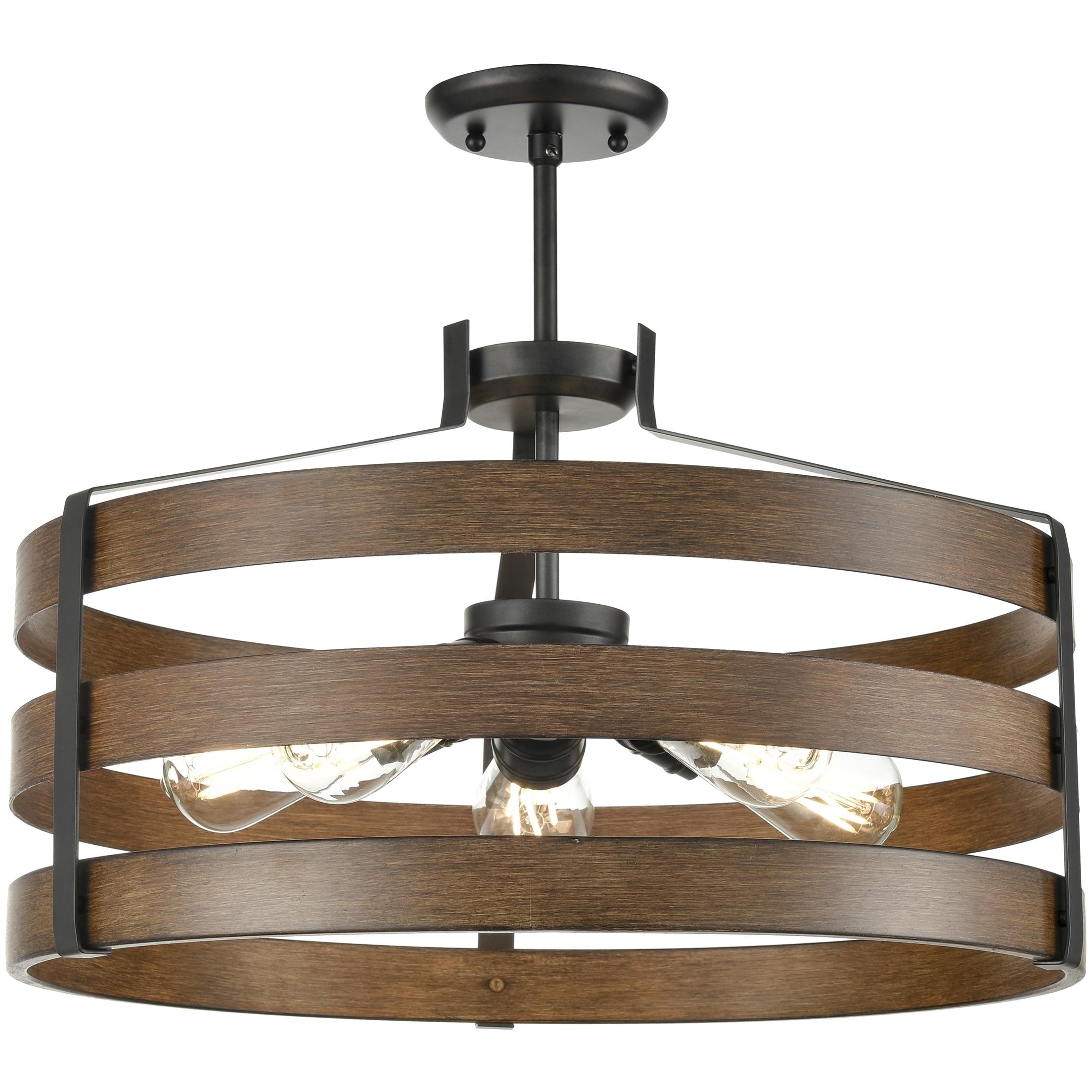 Fort Garry 5 Light Graphite and Ironwood on Metal Pendant Ceiling Light