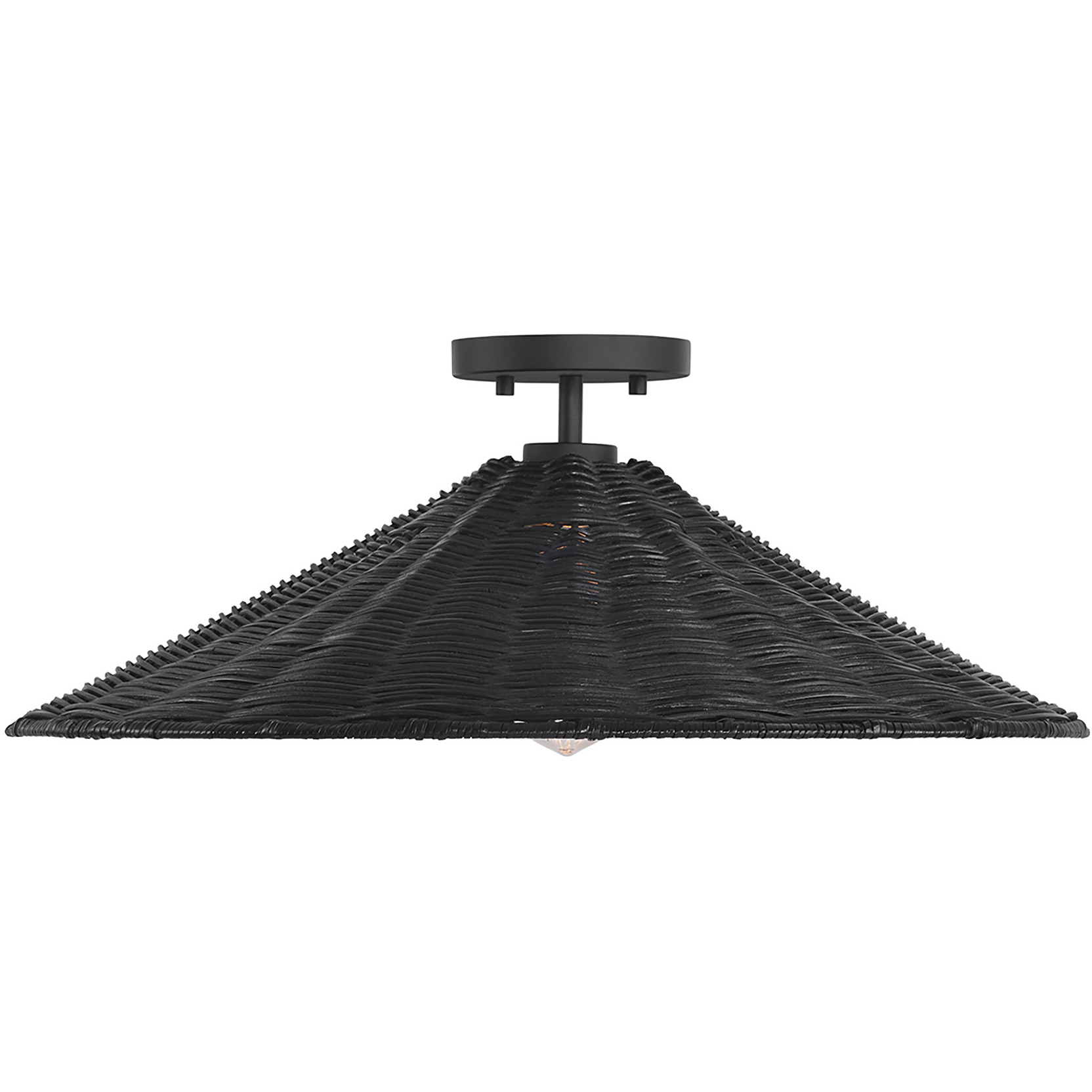 Bohemian 1 Light 22 inch Matte Black Semi-Flush Ceiling Light