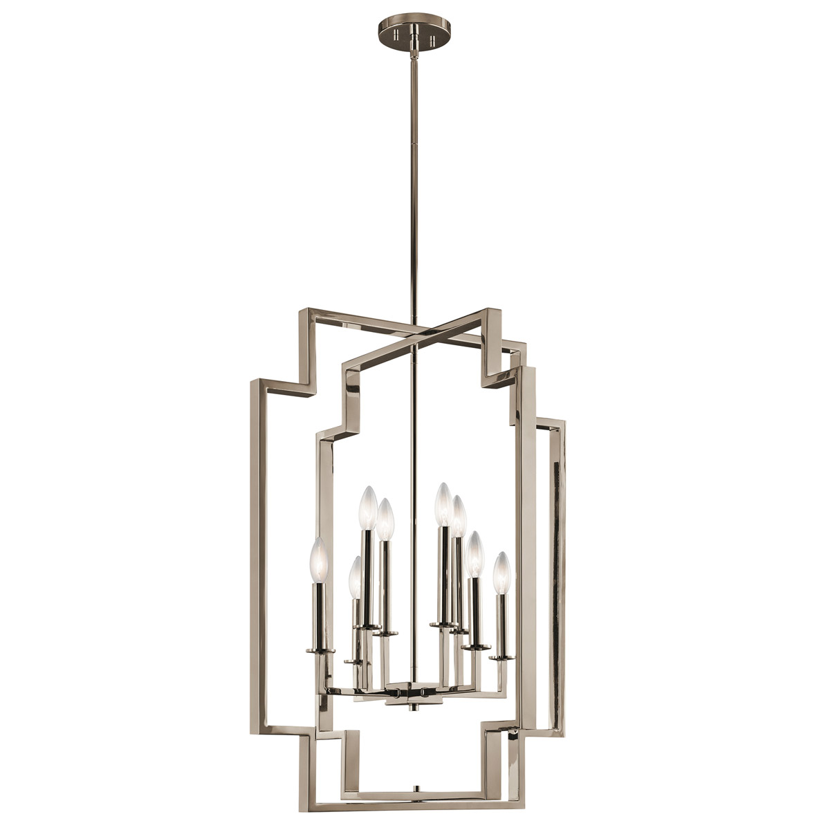Downtown Deco 8 Light 24 inch Polished Nickel Chandelier Foyer Ceiling Light