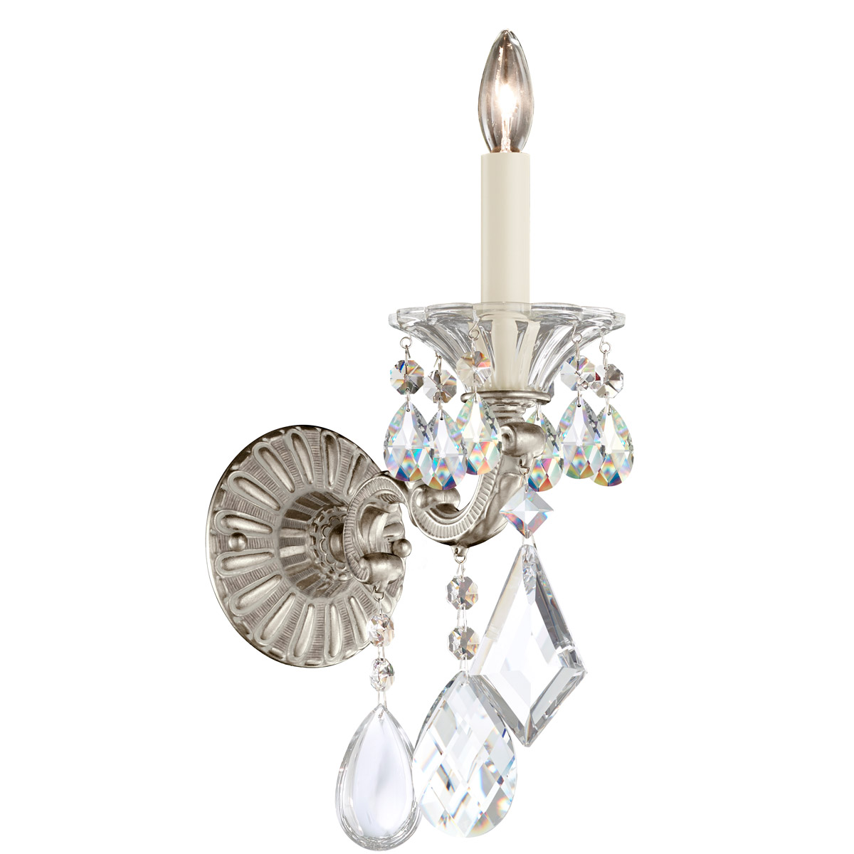 La Scala 1 Light 8.5 inch Antique Silver Wall Sconce Wall Light in Radiance