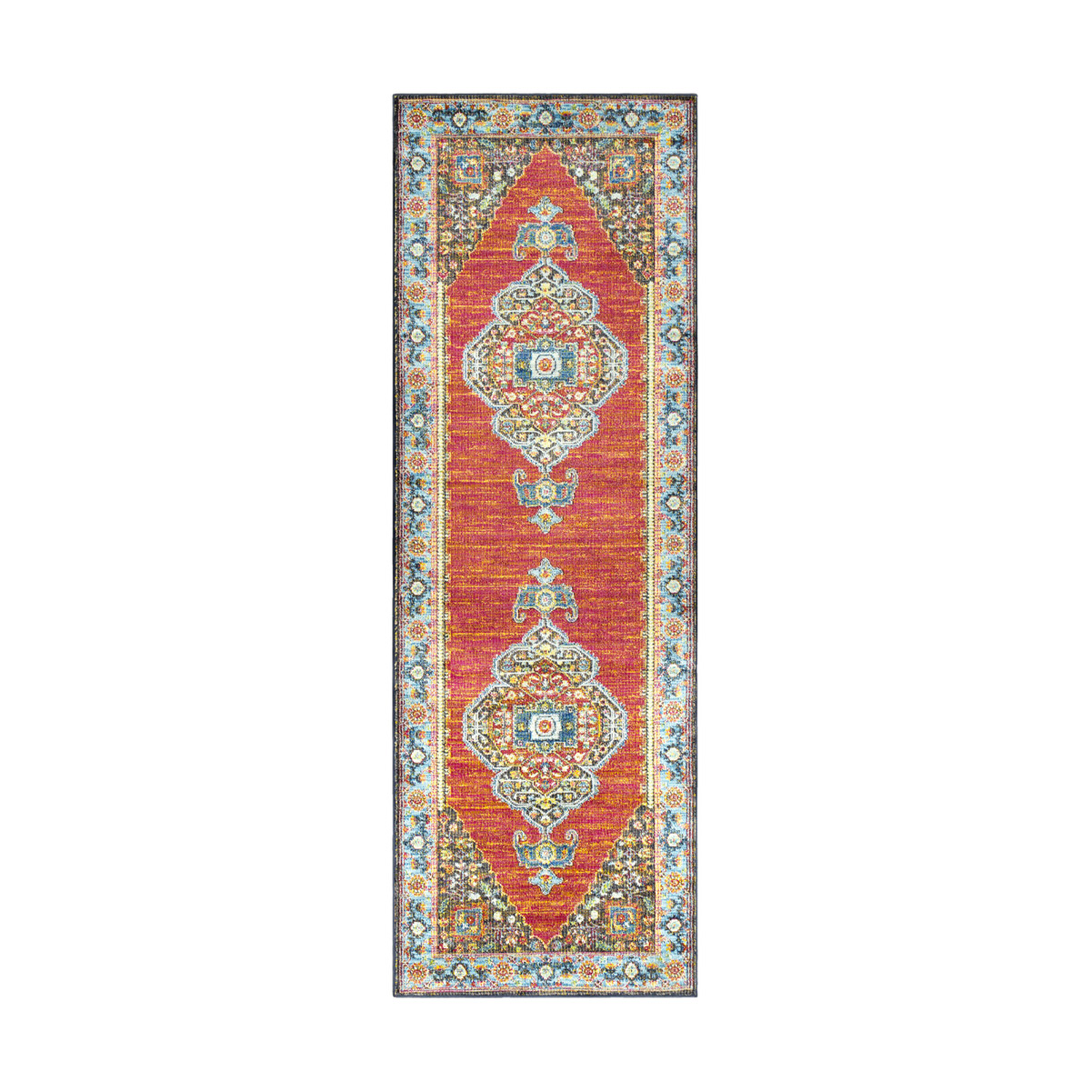 Cara 36 X 24 inch Rose/Bright Pink/Bright Yellow/Camel/Dark Brown Rugs, Rectangle