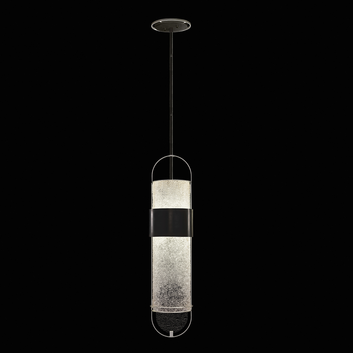 Bond LED 8 inch Black and Silver Pendant Ceiling Light