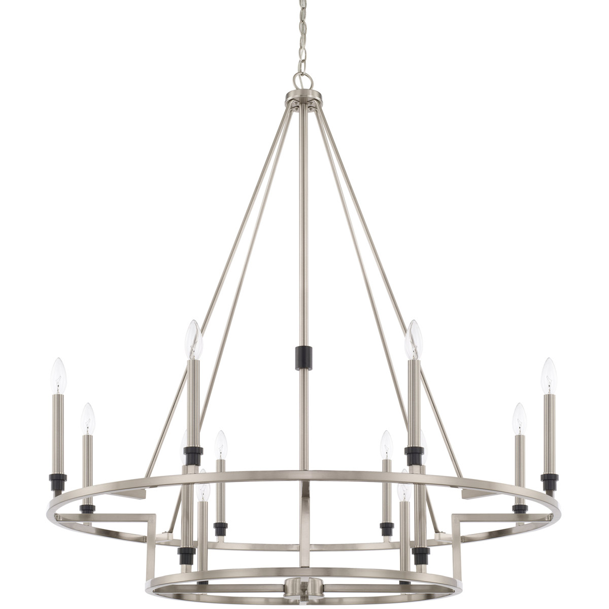 Tux 12 Light 40 inch Black Tie Chandelier Ceiling Light