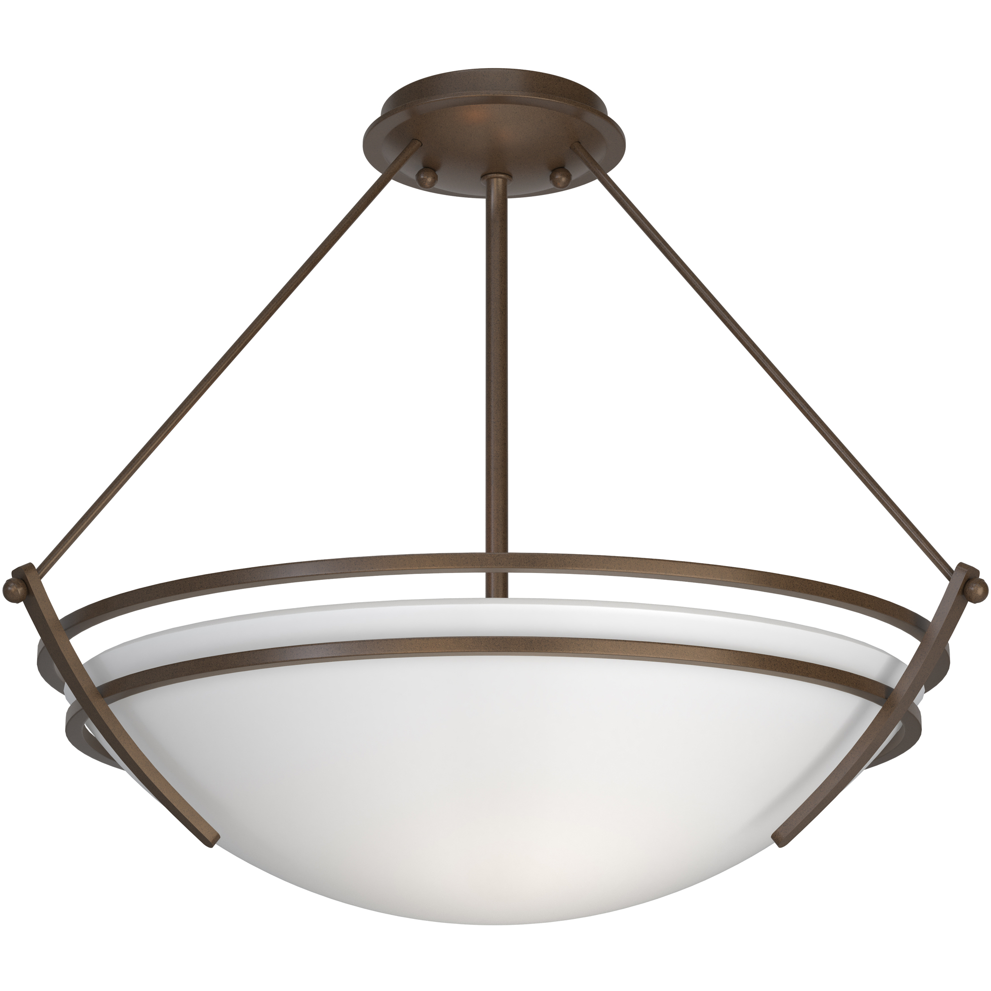 Presidio Tryne 3 Light 18 inch Bronze Semi-Flush Ceiling Light in Opal