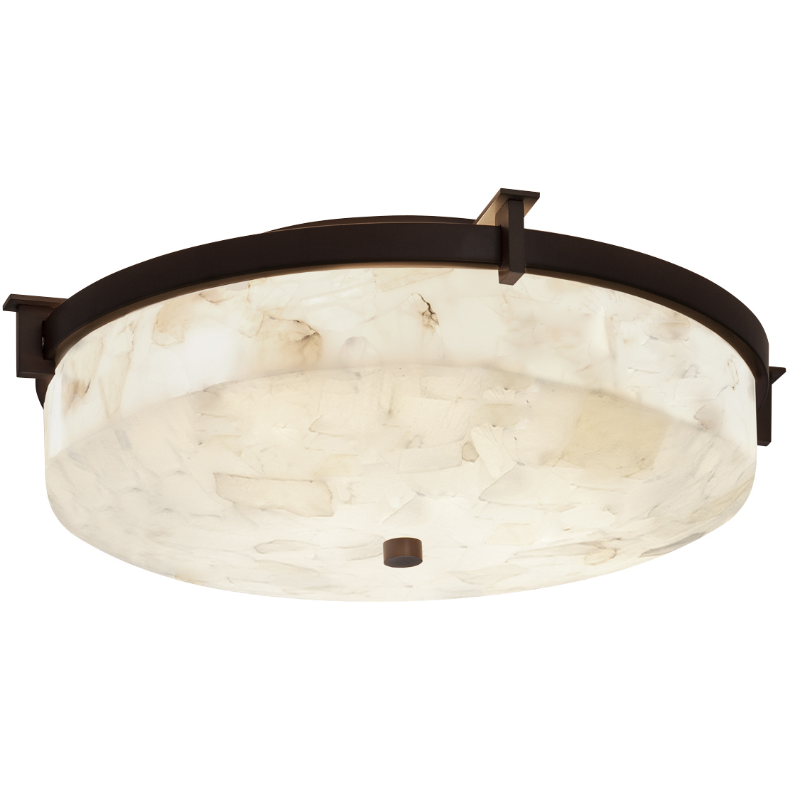 Alabaster Rocks 2 Light 16 inch Dark Bronze Flush Mount Ceiling