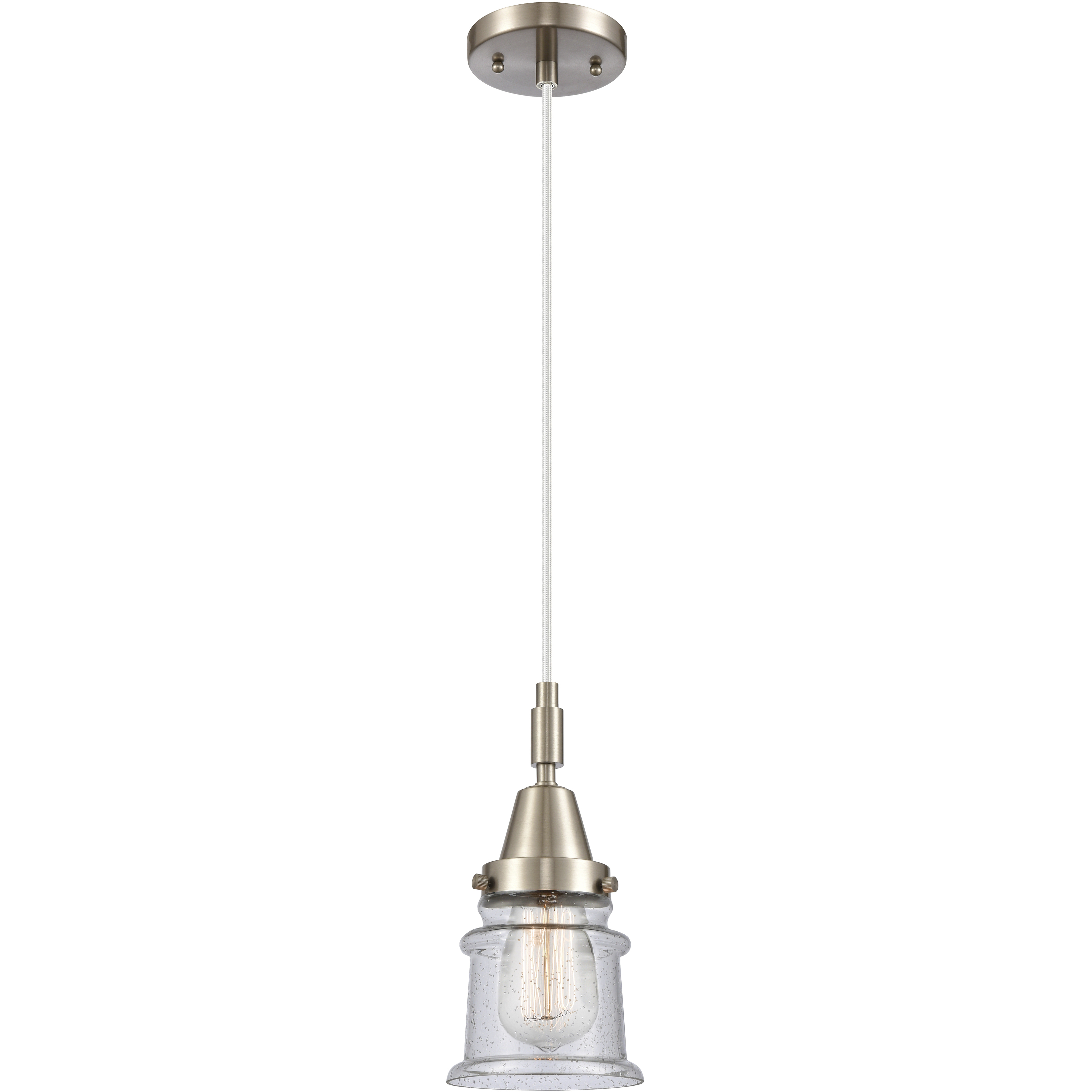 Downtown Urban Canton 1 Light 5.25 inch Brushed Satin Nickel Mini Pendant Ceiling Light in Seedy
