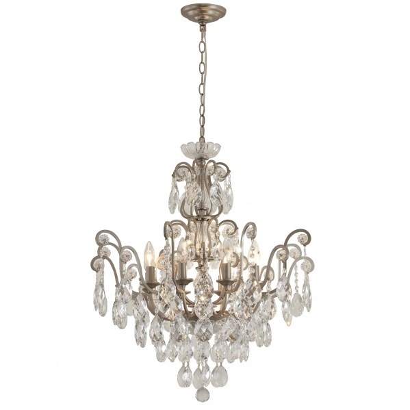 Bet Series 8 Light 25.5 inch Pewter Chandelier Ceiling Light, Pewter Frame
